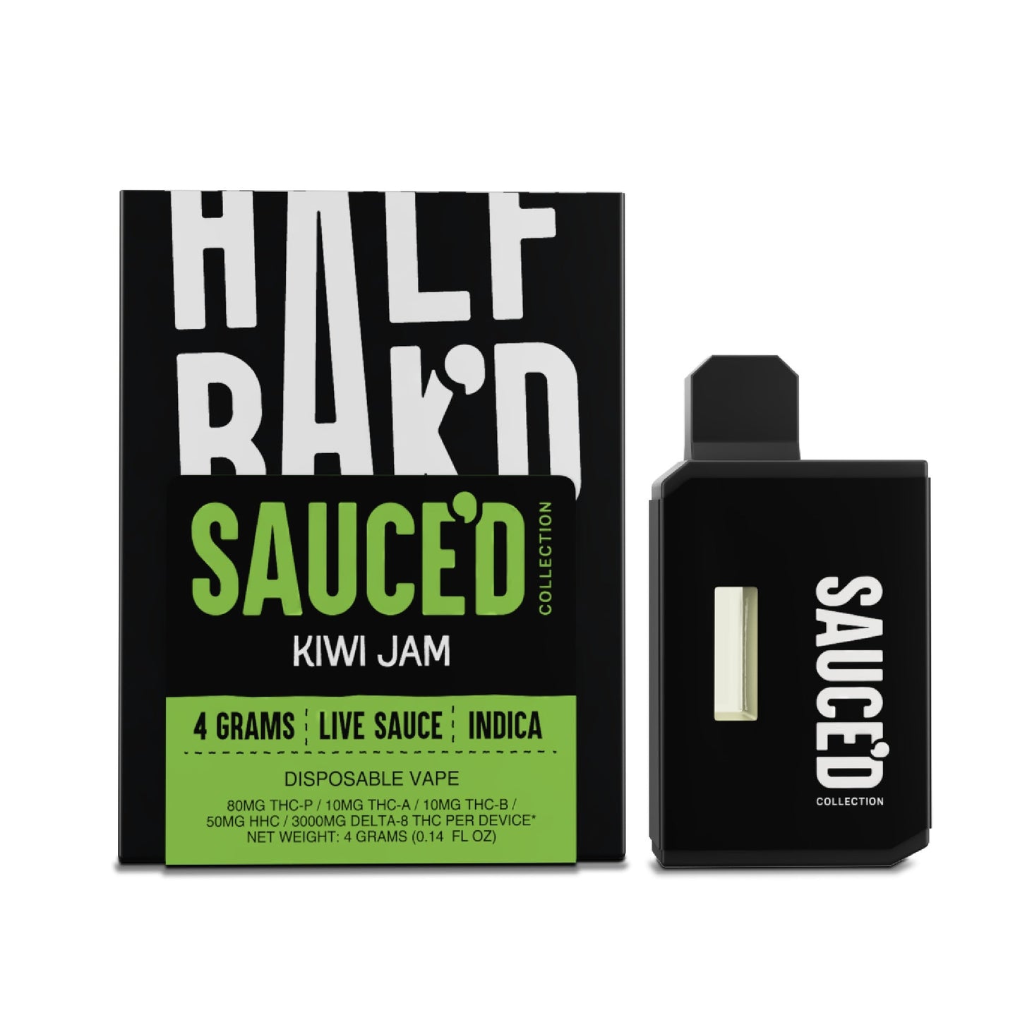 Half Bakd Live Resin THC Sauced Vaporizer 4000mg