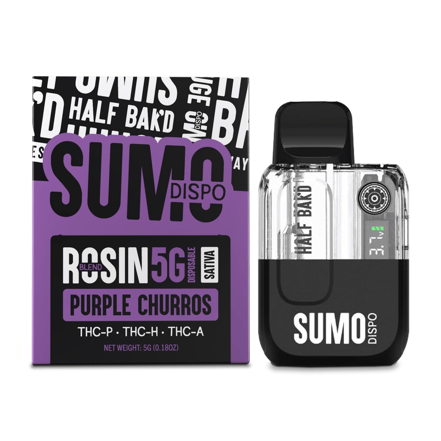 Half Bak'd Rosin Blend Sumo Vaporizer 5000mg