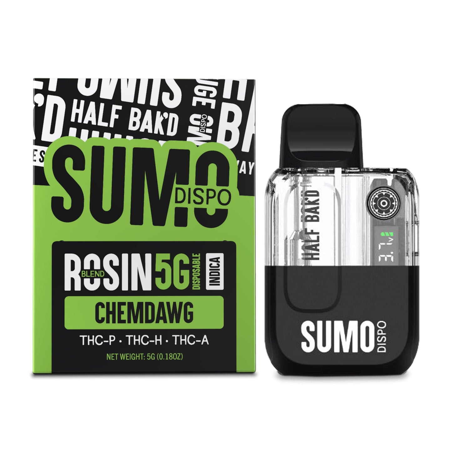 Half Bak'd Rosin Blend Sumo Vaporizer 5000mg