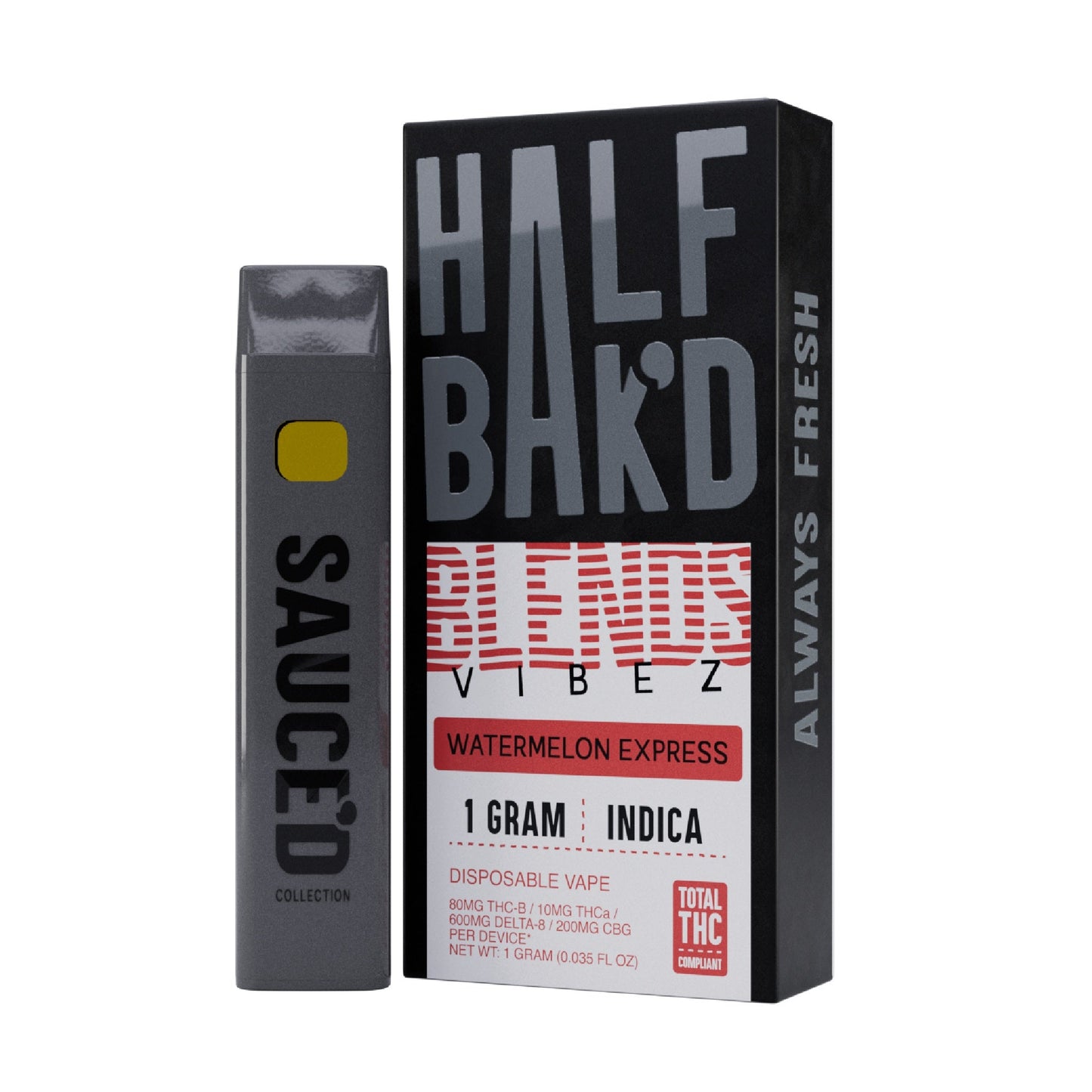 Half Bakd Vibez Blend THC Vaporizer 1000mg