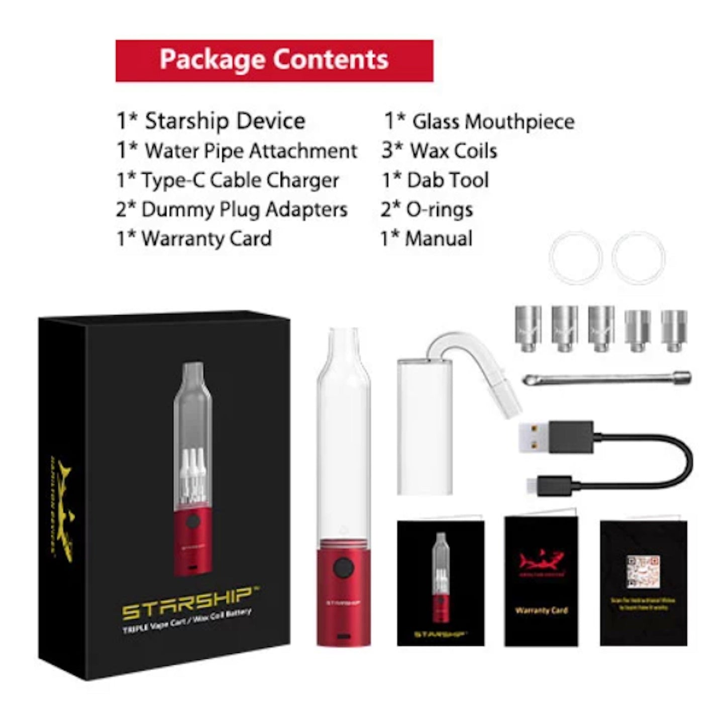 Hamilton Starship Triple Cartridge Vaporizer 7.5in