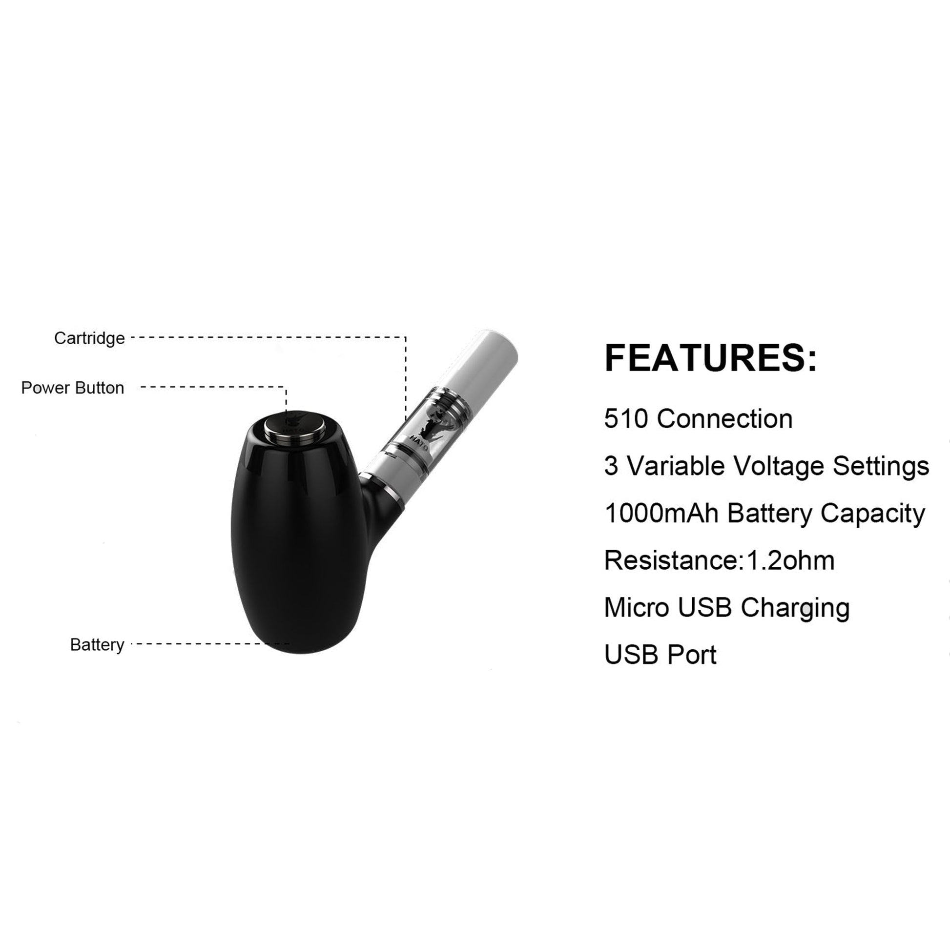 Hato Compass Cartridge Battery 510 Thread 3.5in