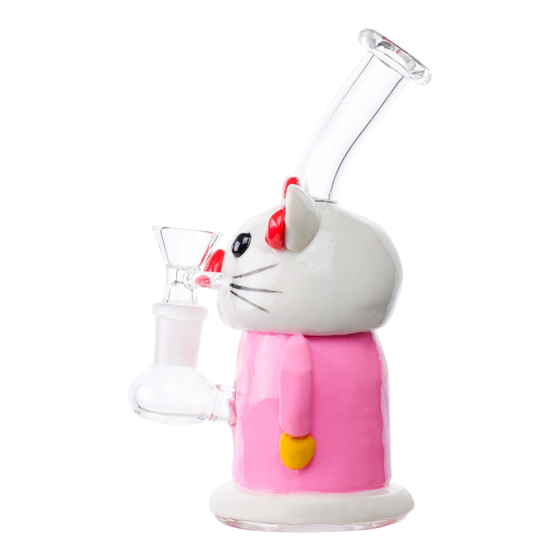 Kitty Cat Bubbler Bong 7in Borosilicate Glass