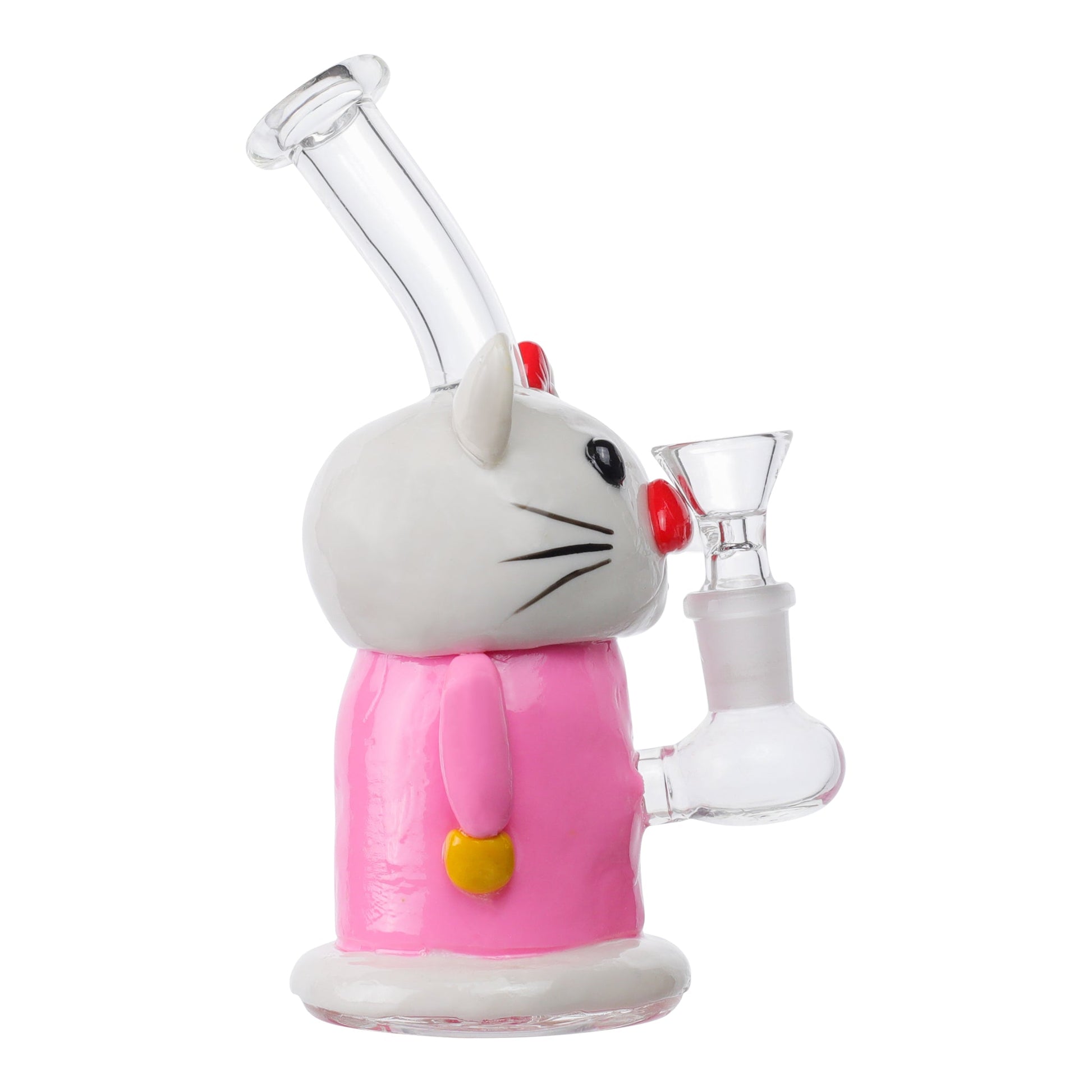 Kitty Cat Bubbler Bong 7in Borosilicate Glass