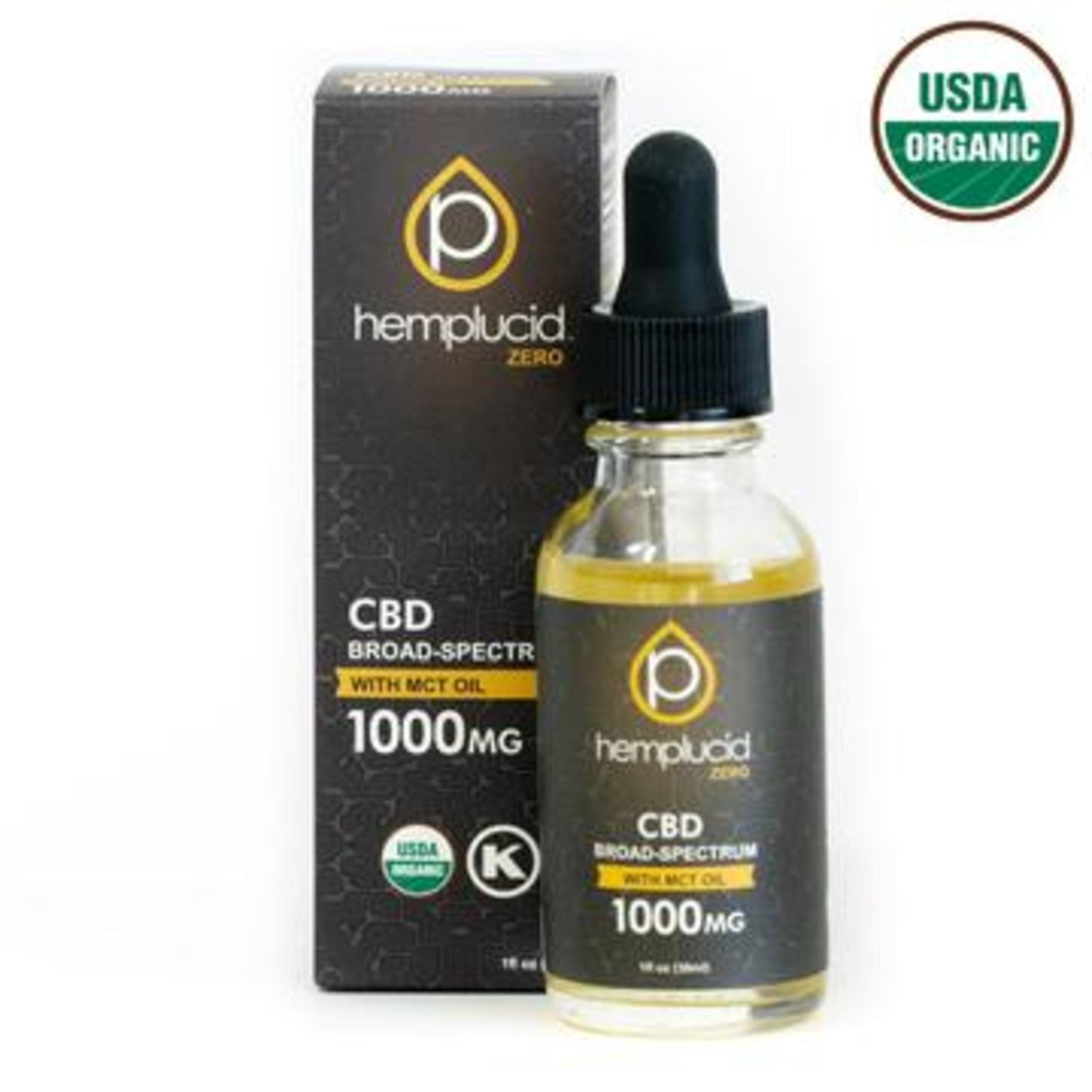 Hemplucid USDA Organic CBD Broad Spectrum Oil MCT 1000mg