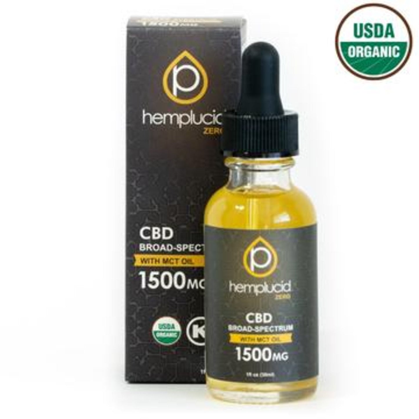 Hemplucid USDA Organic CBD Broad Spectrum Oil MCT 1000mg