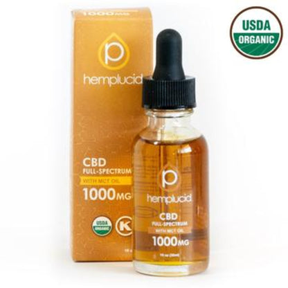 Hemplucid USDA Organic Full Spectrum CBD Oil MCT 1000mg