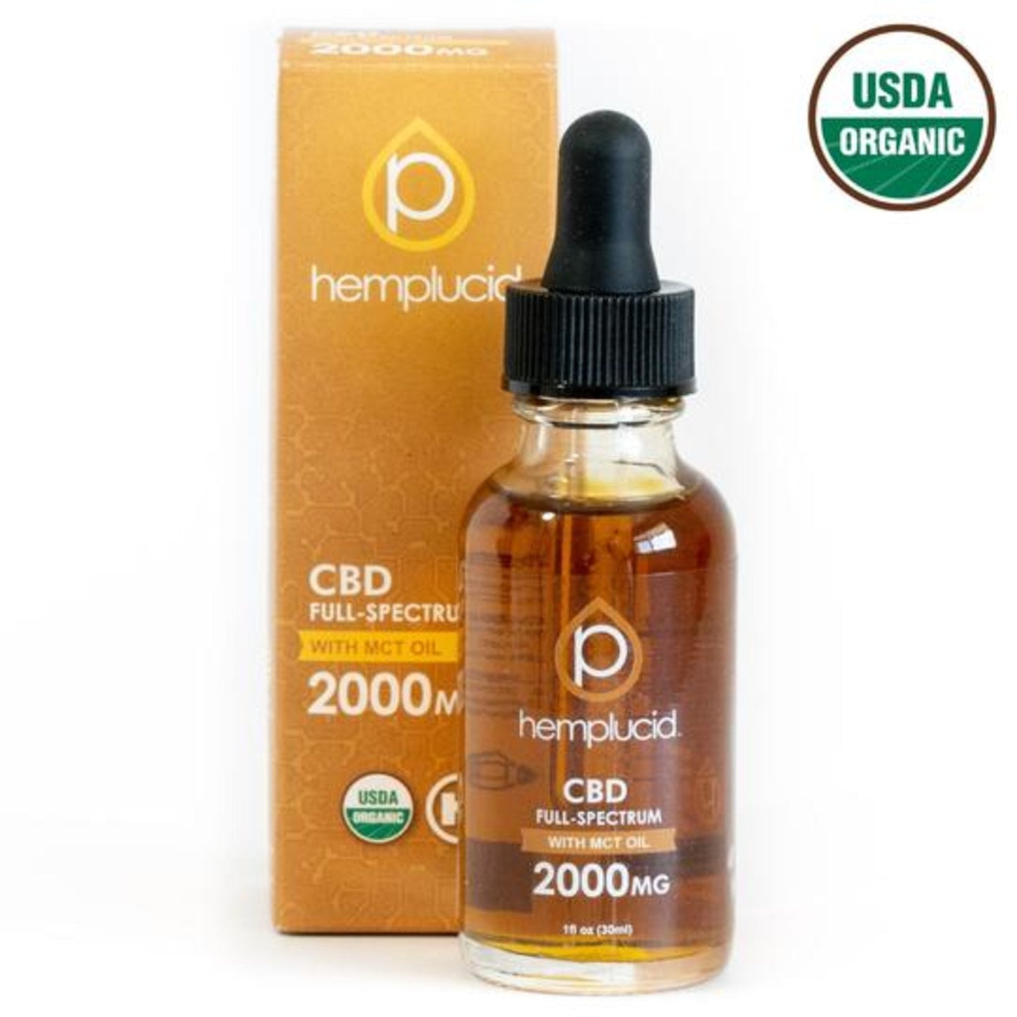 Hemplucid USDA Organic Full Spectrum CBD Oil MCT 1000mg