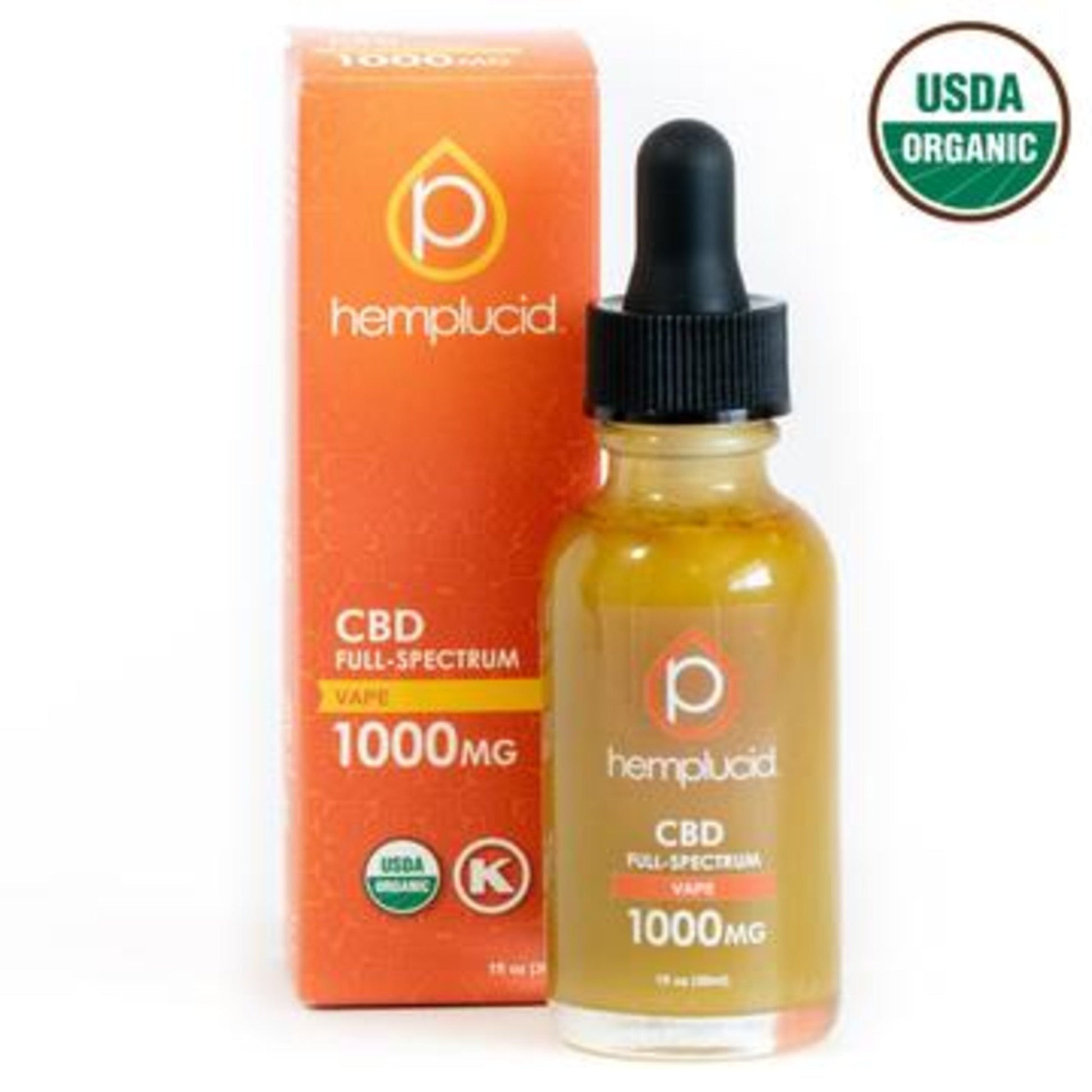 Hemplucid USDA Organic CBD Full Spectrum Vape Eliquid 1500mg