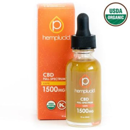 Hemplucid USDA Organic CBD Full Spectrum Vape Eliquid 1500mg