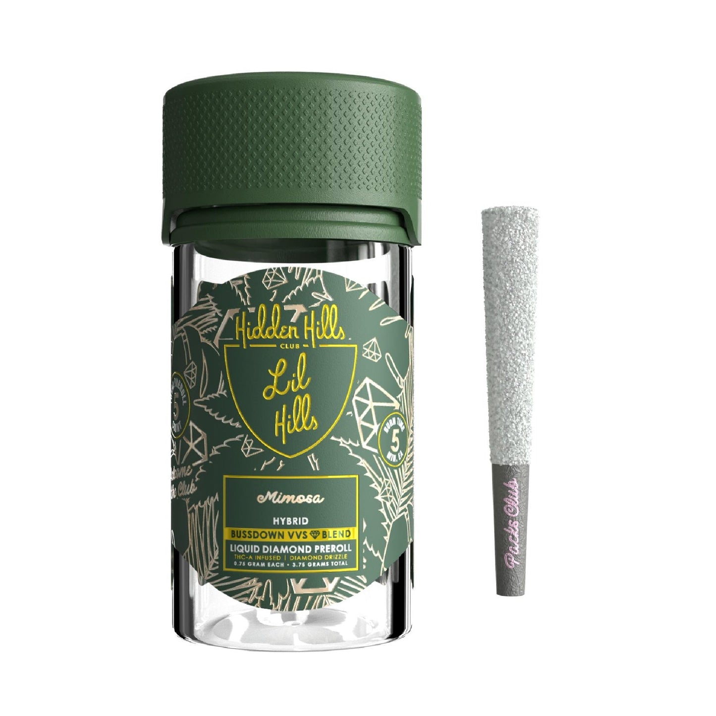 Hidden Hills Buzzdown VVS Liquid Diamond THC-A Pre-Roll 3.75g 5ct