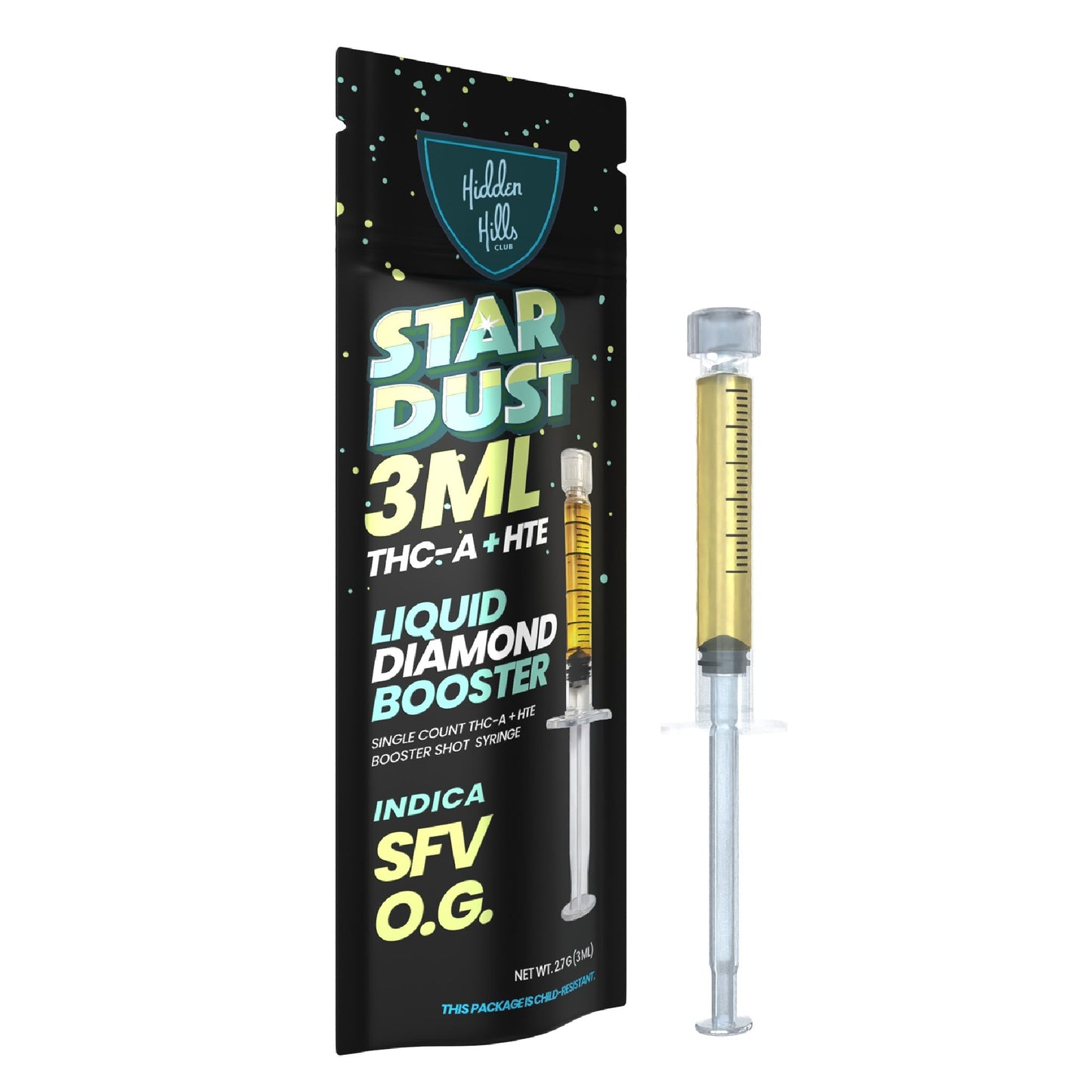 Hidden Hills Stardust THC-A HTE Liquid Diamonds Syringe 3000mg