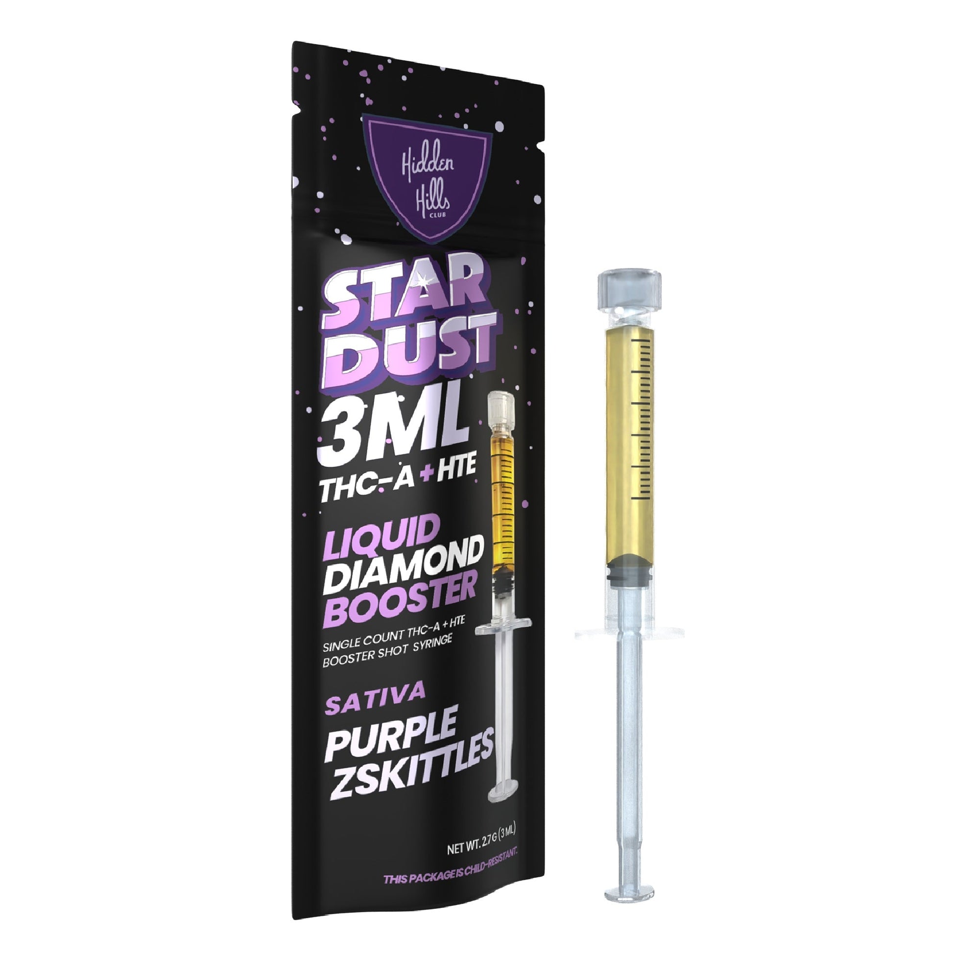 Hidden Hills Stardust THC-A HTE Liquid Diamonds Syringe 3000mg