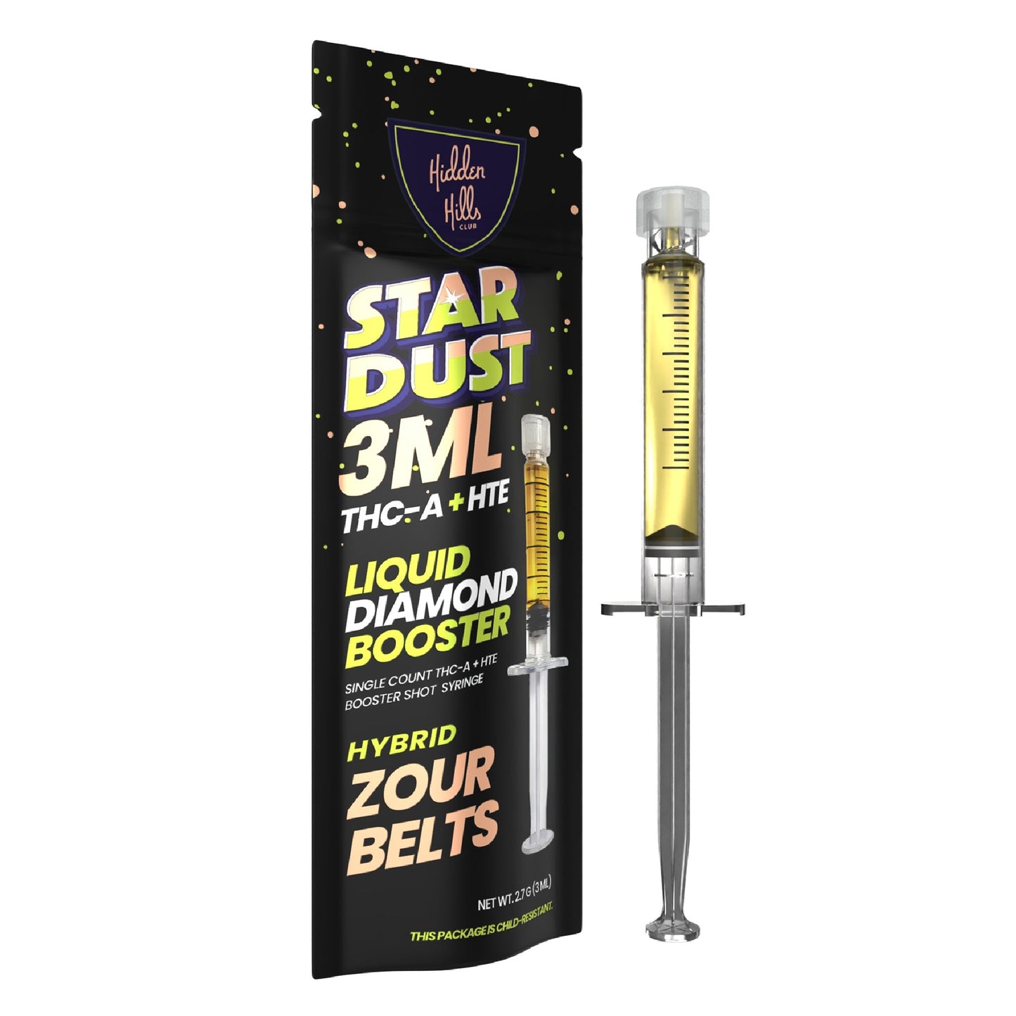 Hidden Hills Stardust THC-A HTE Liquid Diamonds Syringe 3000mg