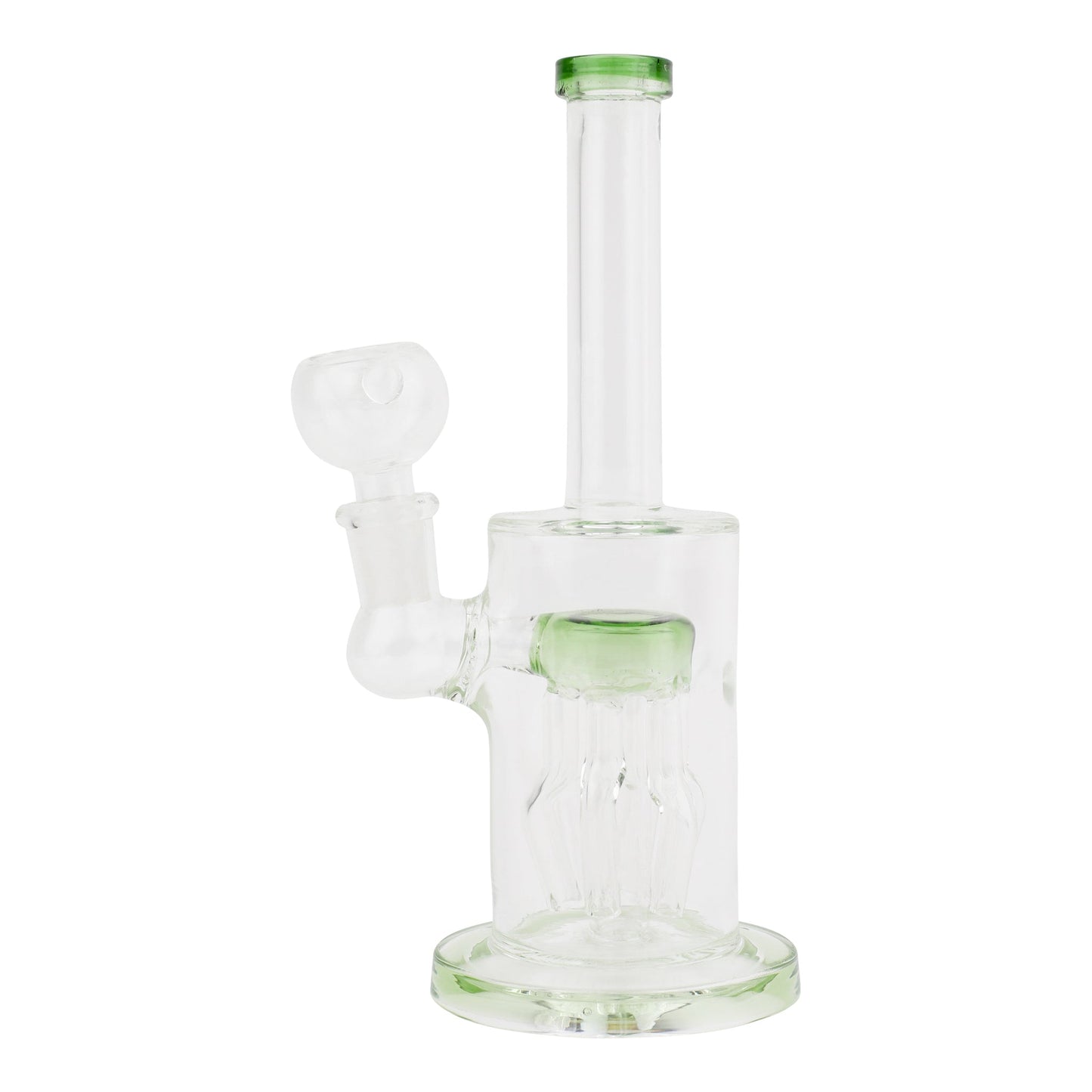 Allied International Jelly Fish Chamber Bong 7in Green Glass