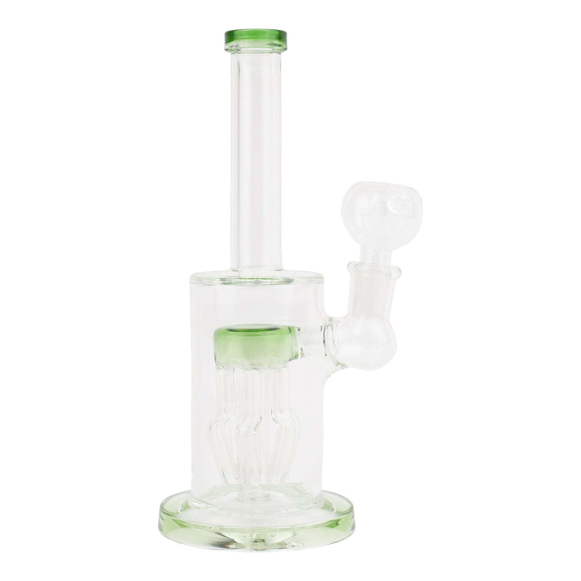 Allied International Jelly Fish Chamber Bong 7in Green Glass