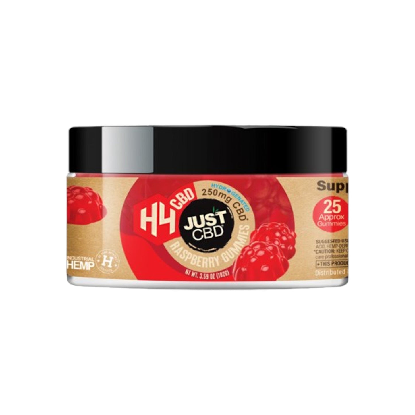 Just CBD H4 CBD Raspberry Gummies 250mg 12ct