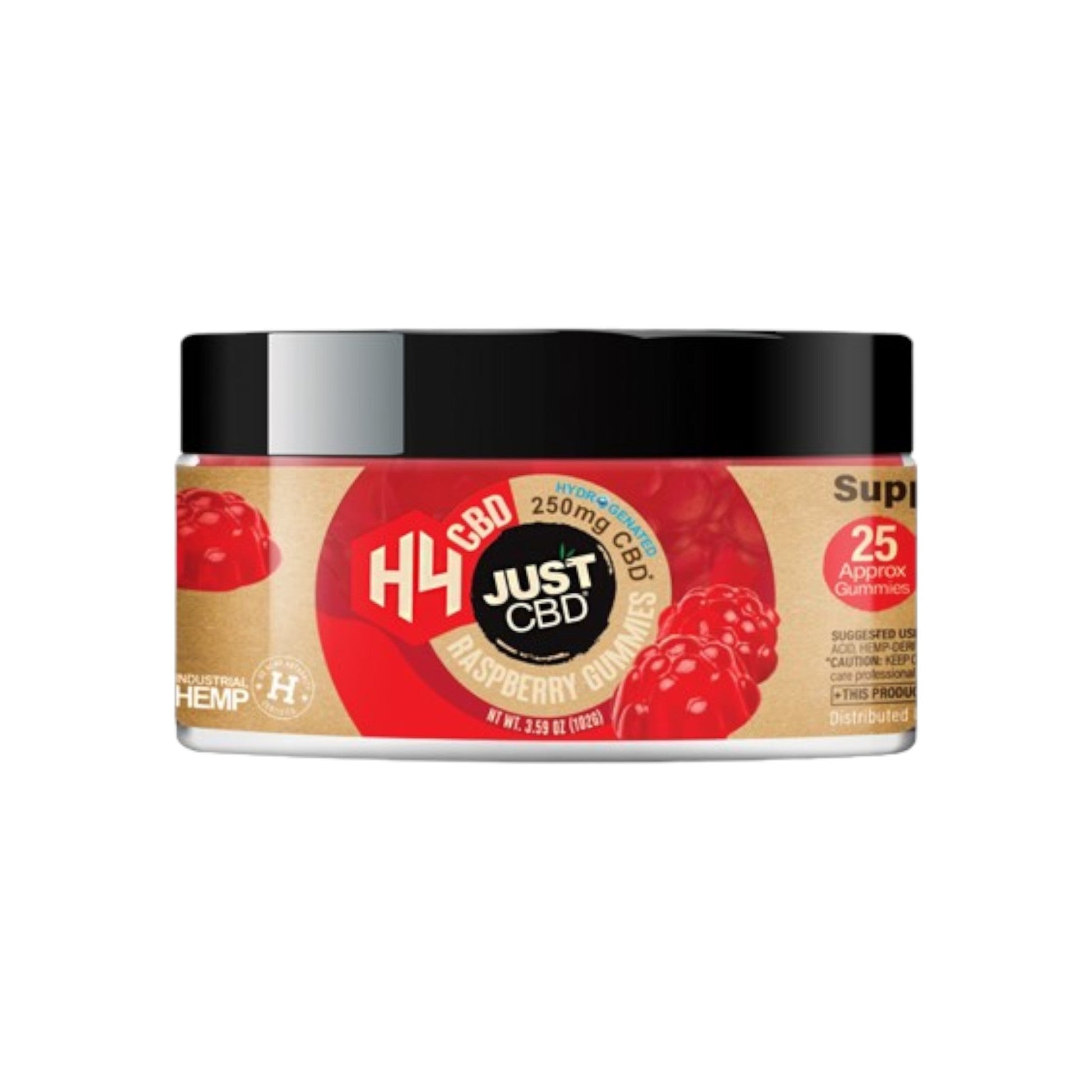 Just CBD H4 CBD Raspberry Gummies 250mg 12ct