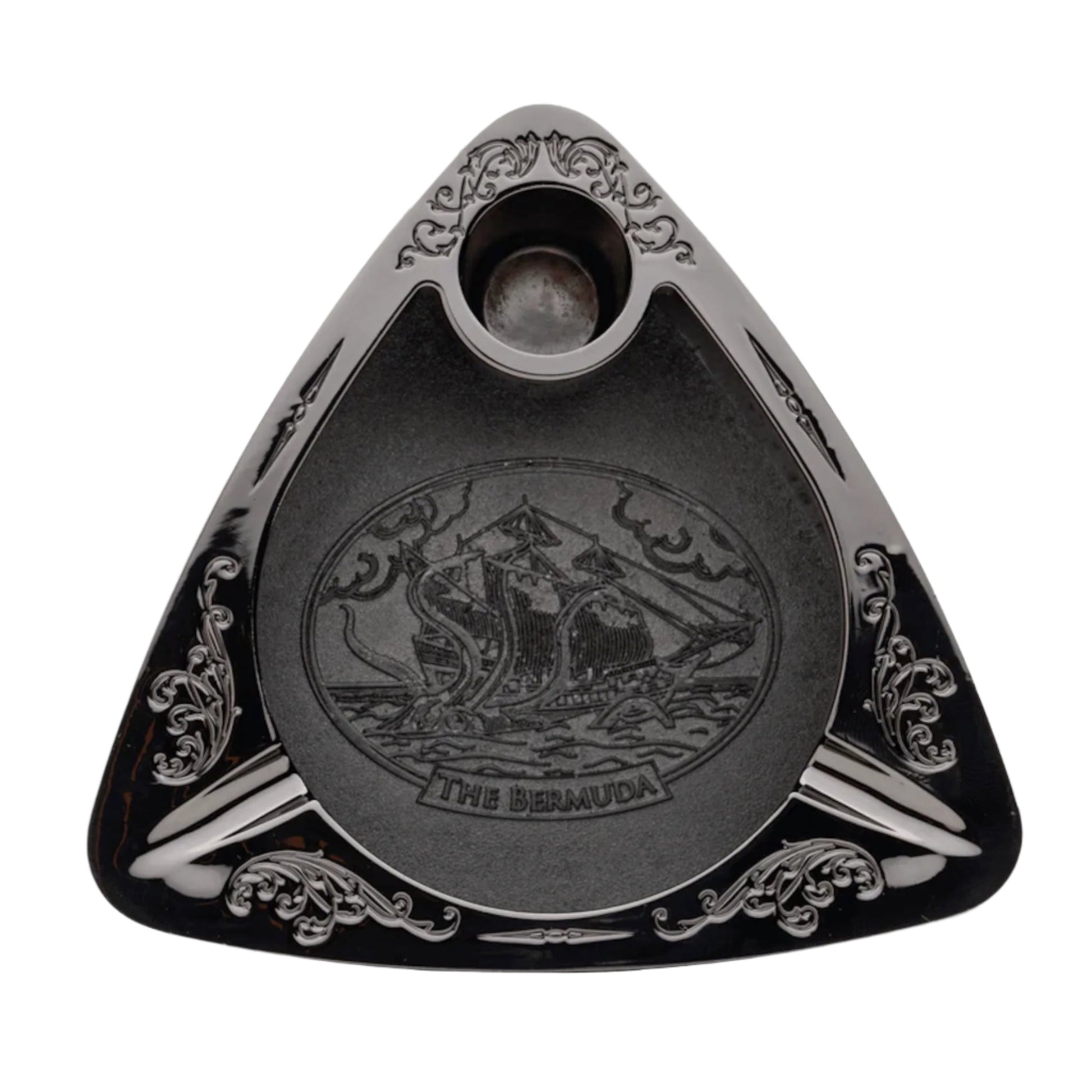 King Palm Bermuda Ashtray Metal Triangular