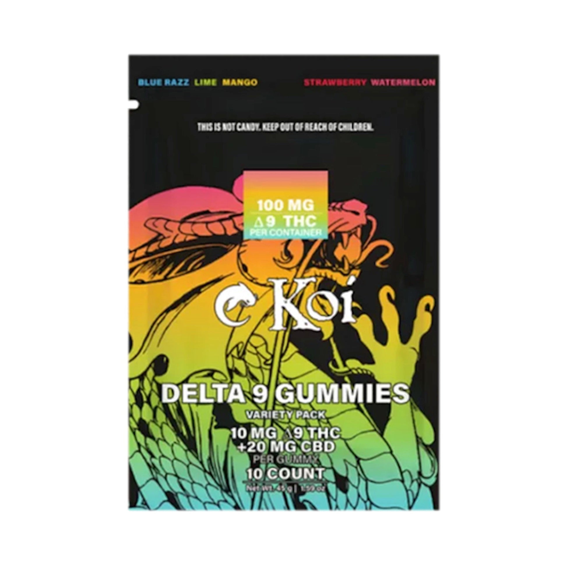 Koi Delta 9 Variety Gummies 100mg 10ct