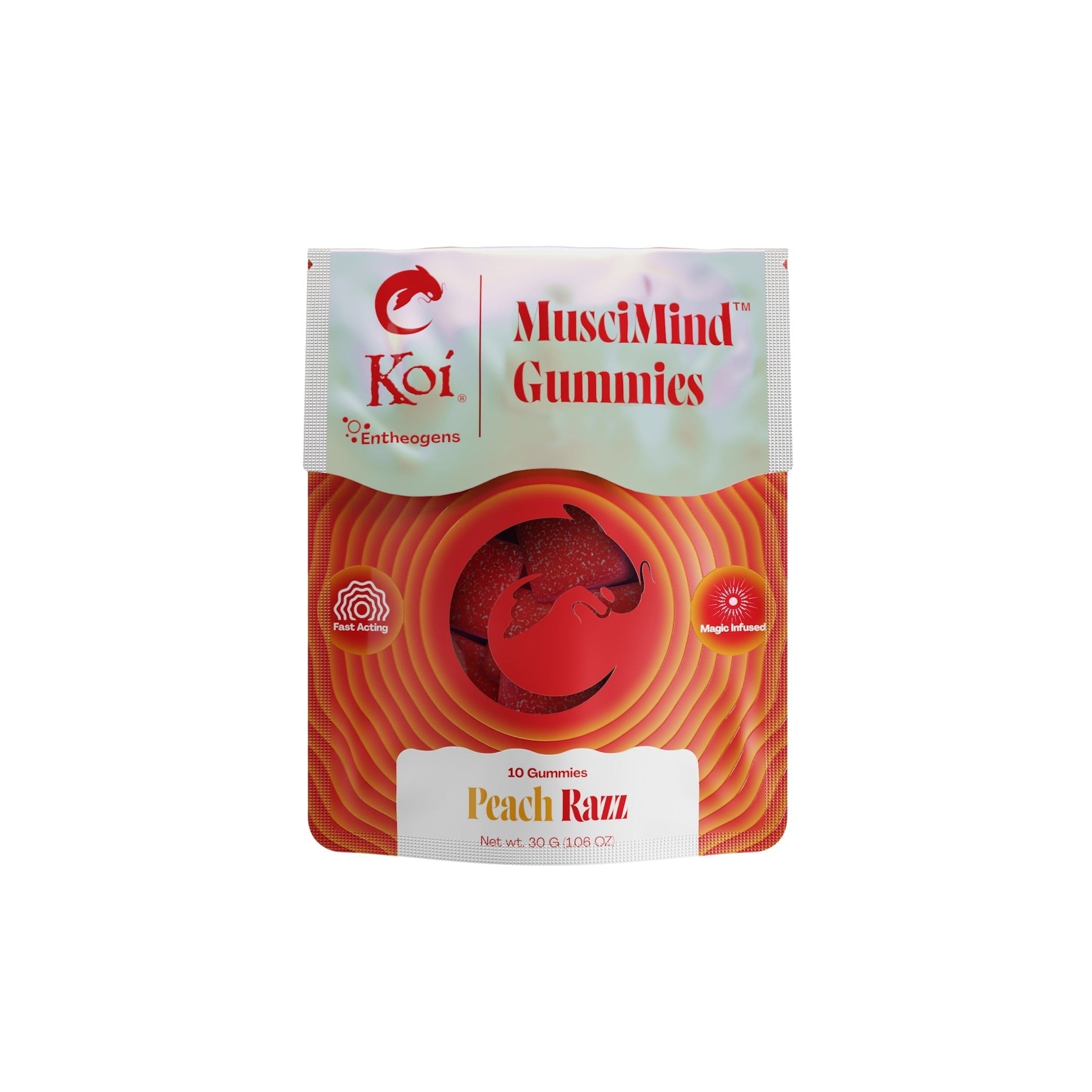 Koi Magic Mushroom Raspberry Peach Gummies 10ct