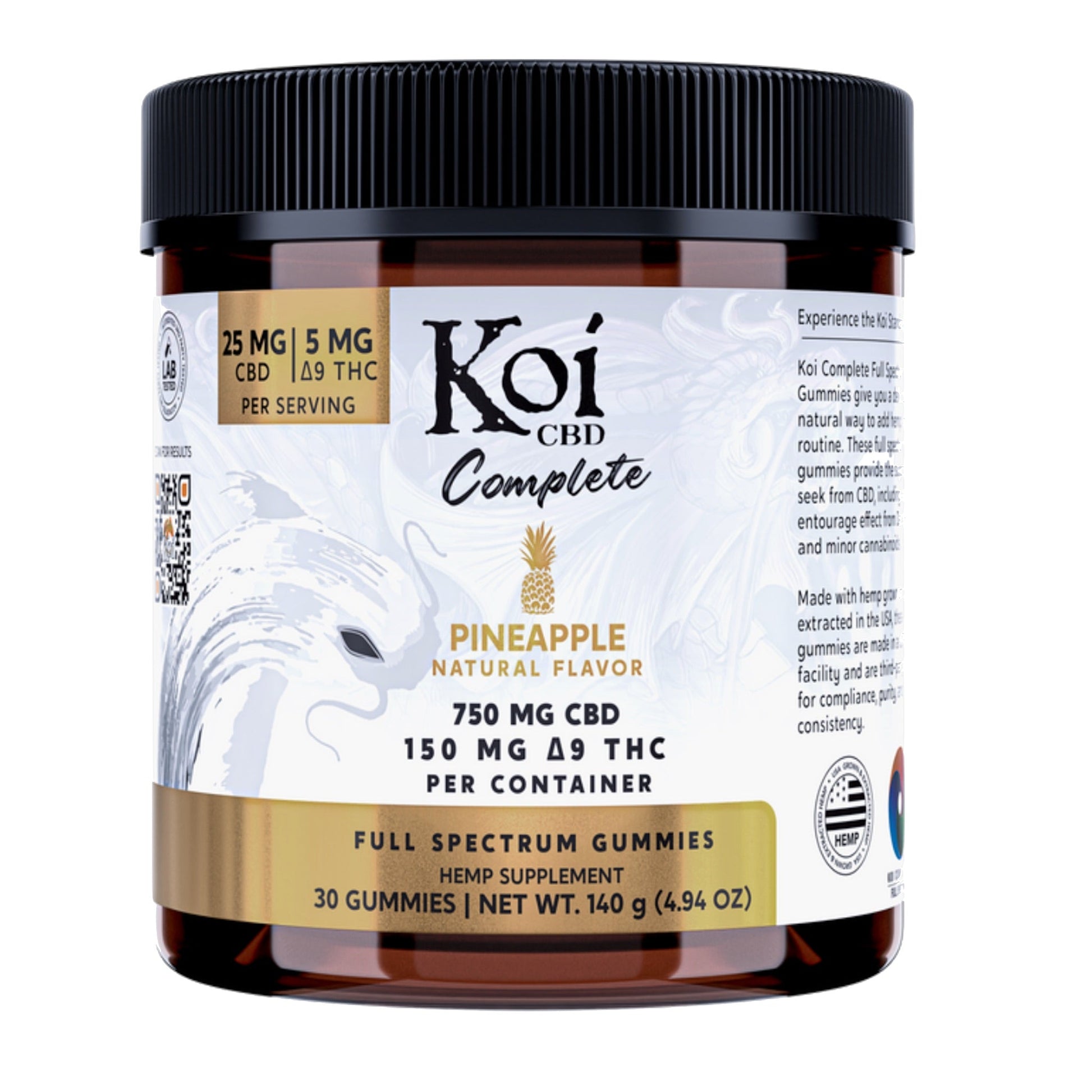 Koi Pineapple Full Spectrum CBD + THC Complete Gummies 750mg
