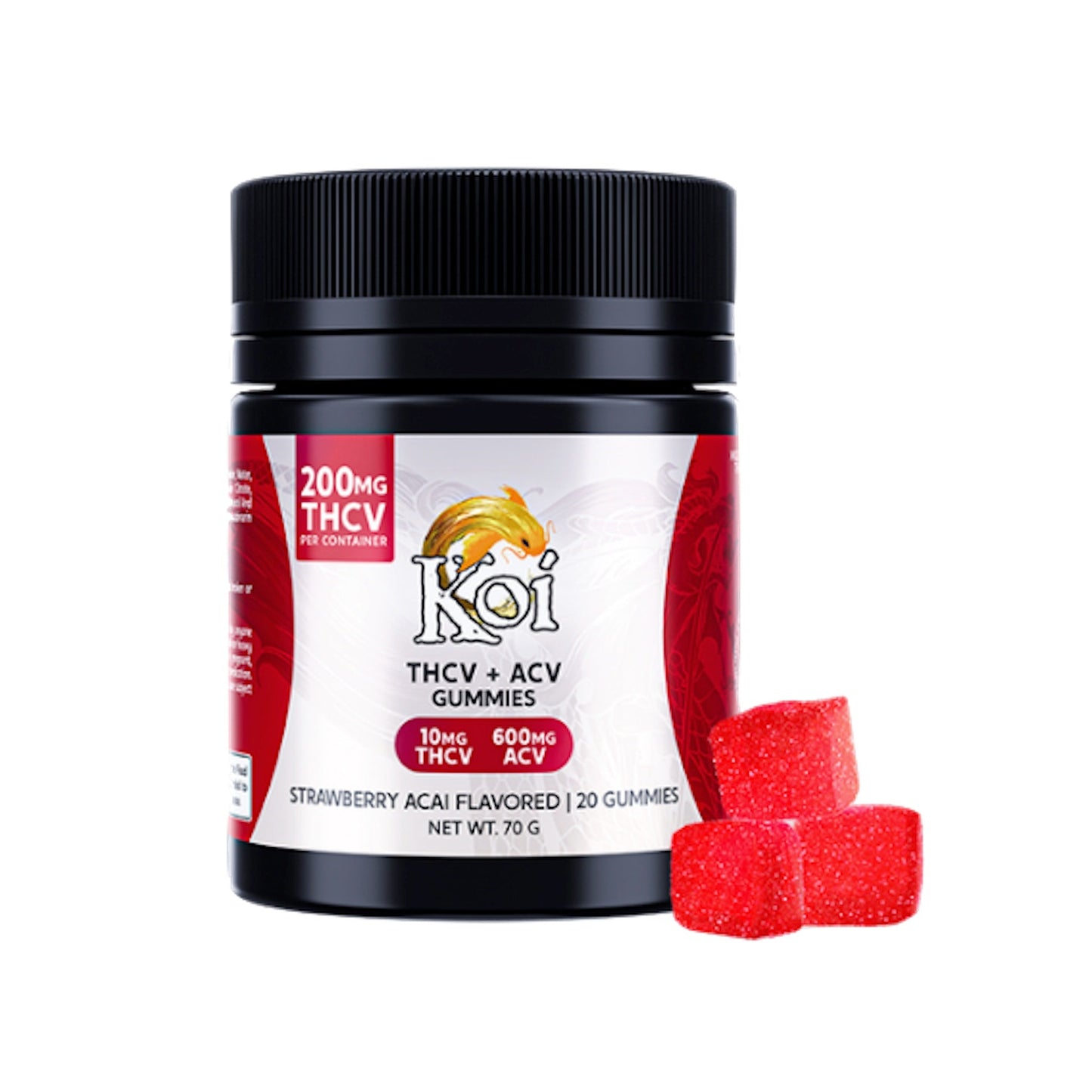 Koi Strawberry Acai THC-V Gummies 600mg 30mg Each