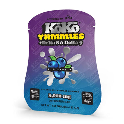 Koko Nuggz Delta 8 + Delta 9 Yummies Gummies 3000mg 30ct