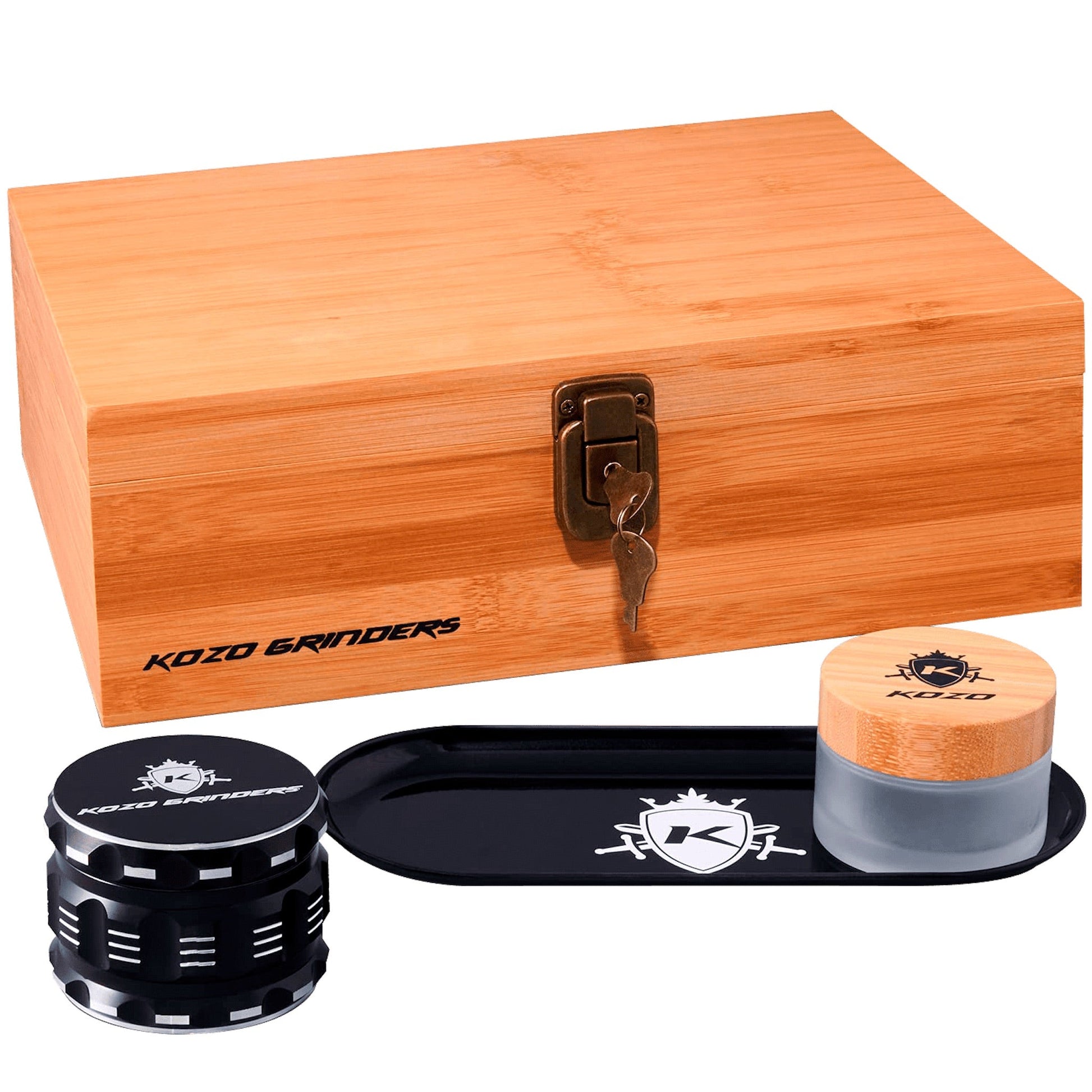 Kozo Stash Box With Grinder Jar And Tray