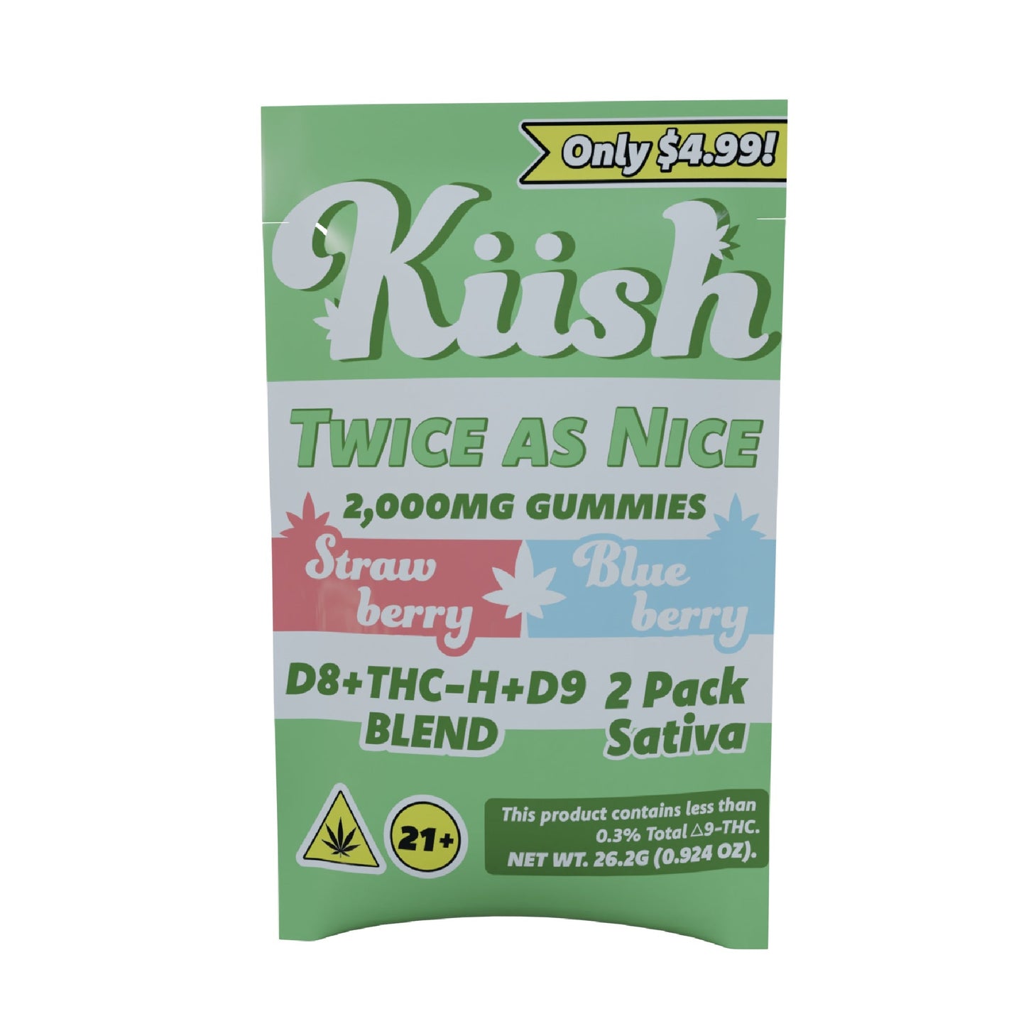 Kush Twice As Nice Double Stack THC Gummies 2000mg