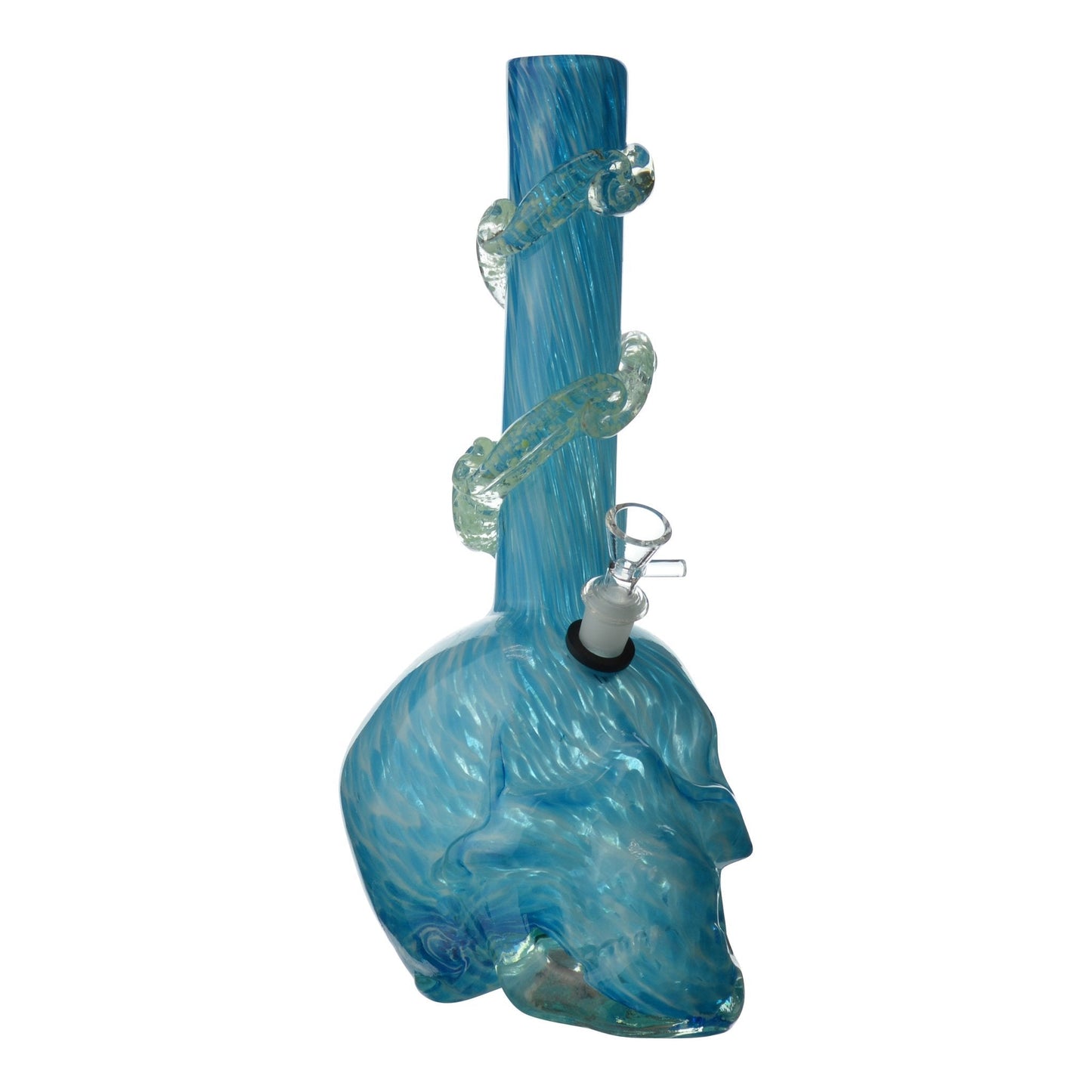 Everything 420 Large Dappled Skull Bong 14in Borosilicate Glass