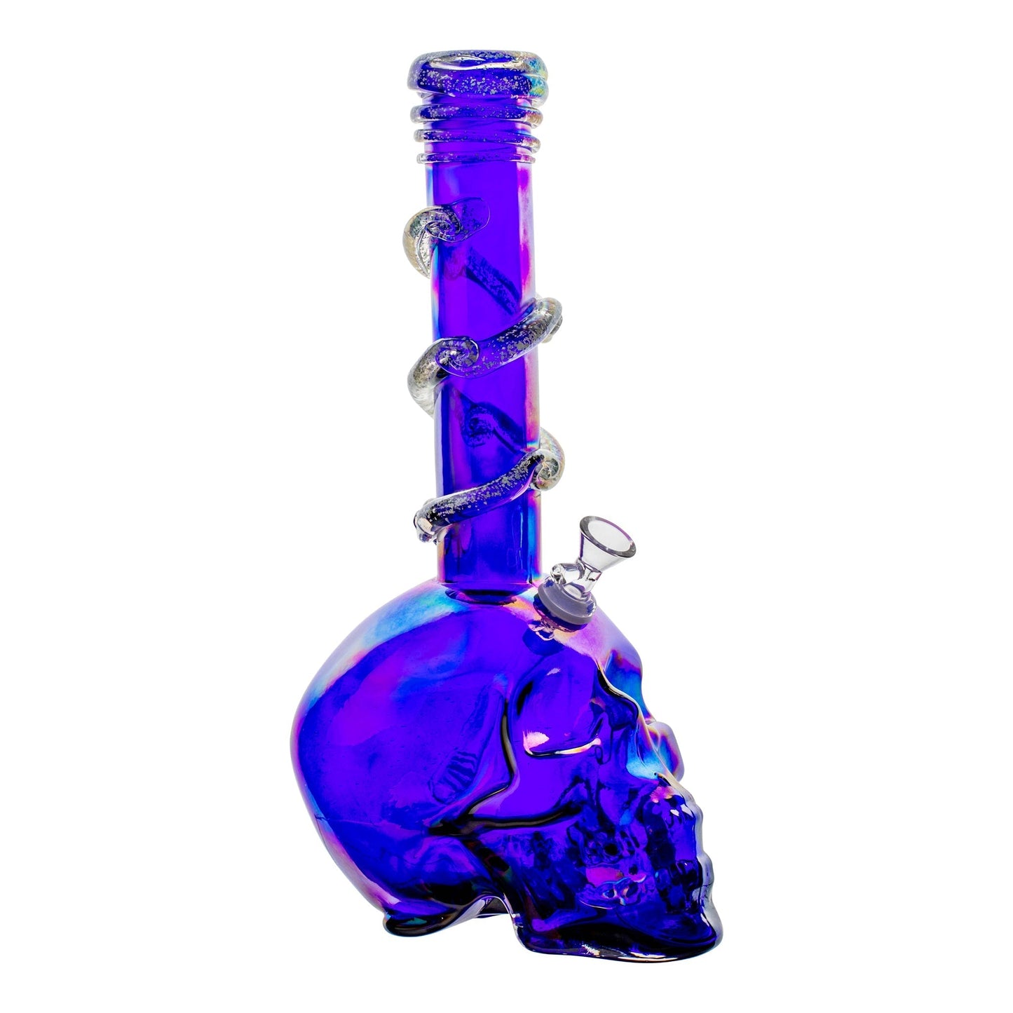 Everything 420 Large Dappled Skull Bong 14in Borosilicate Glass
