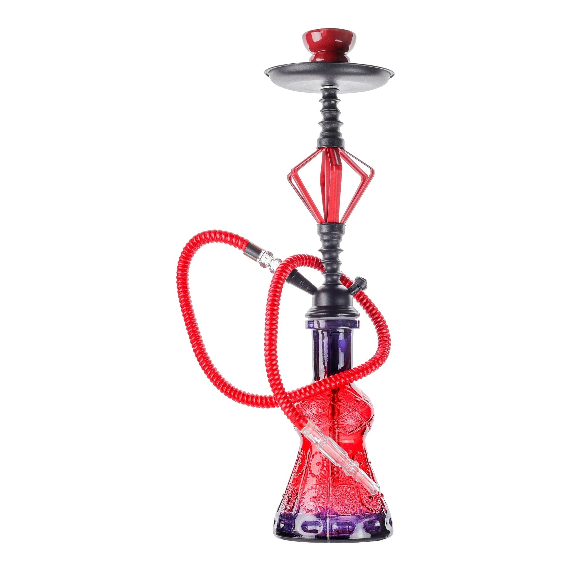 Leya Hookah M12 20in Ruby Red Hourglass Vase Hookah