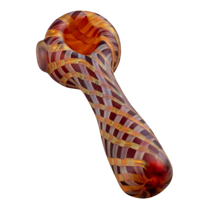 JellyFish Glass Lines In The Sand Spoon Pipe 5in Handblown