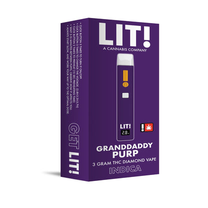 Lit! THC-A Liquid Diamonds Vaporizer 3000mg Rechargeable Disposable