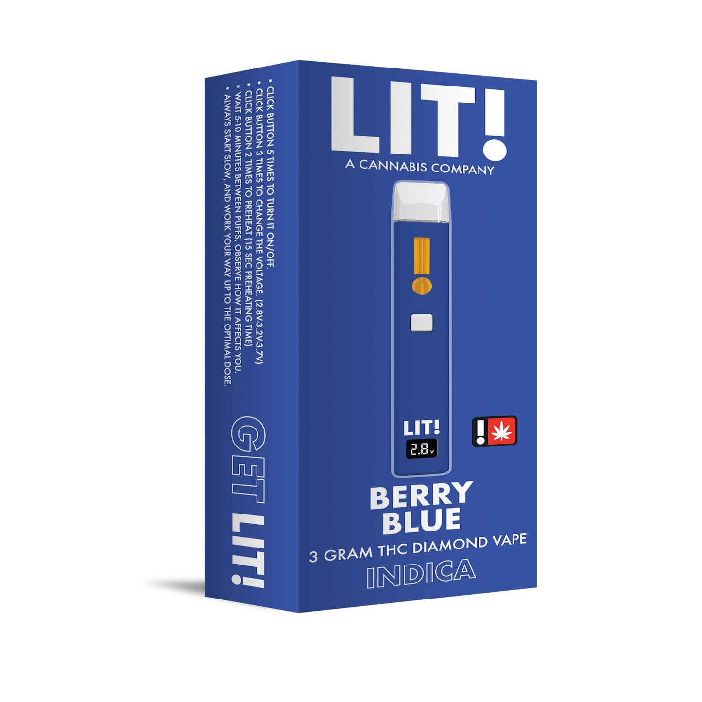 Lit! THC-A Liquid Diamonds Vaporizer 3000mg Rechargeable Disposable