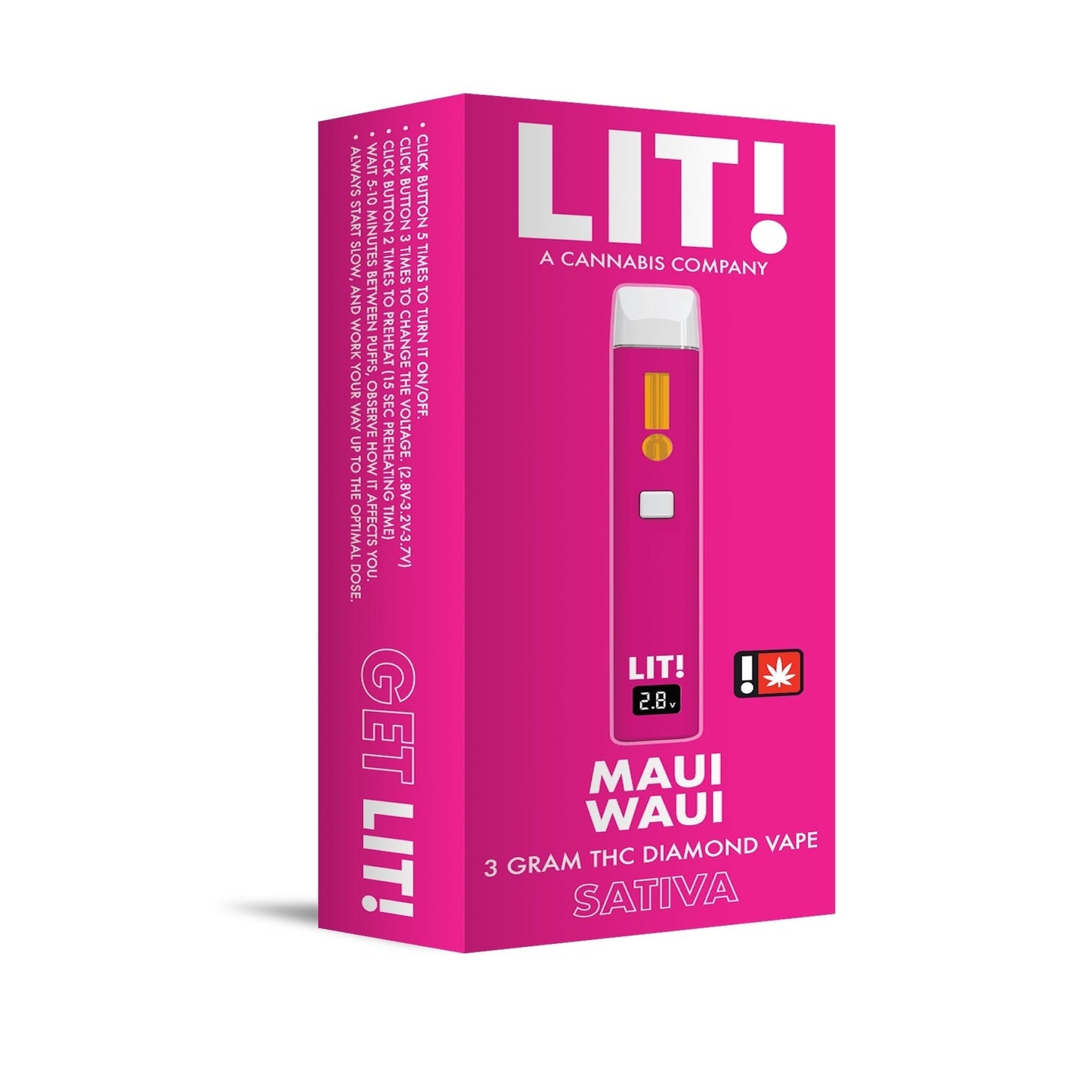 Lit! THC-A Liquid Diamonds Vaporizer 3000mg Rechargeable Disposable