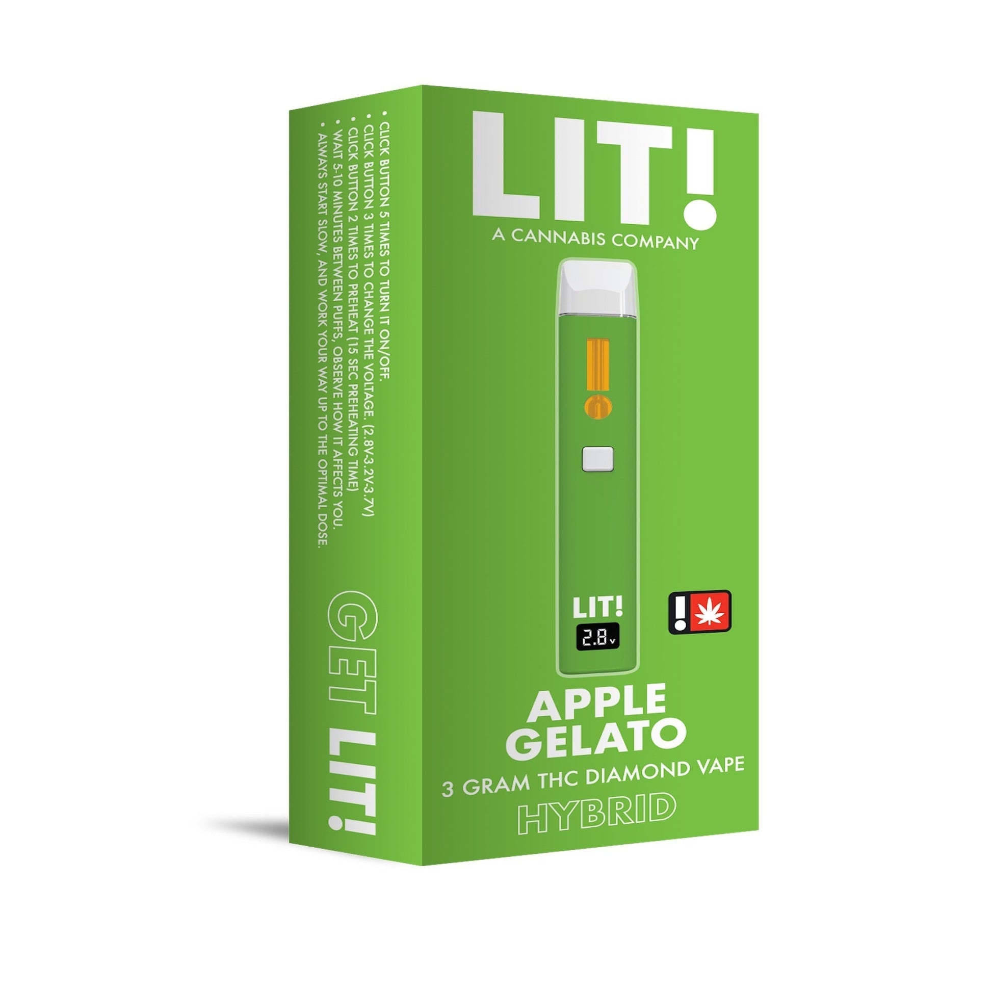 Lit! THC-A Liquid Diamonds Vaporizer 3000mg Rechargeable Disposable