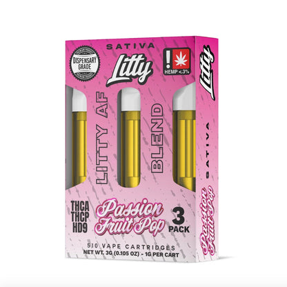 Litty AF Blend Passion Fruit Pop Cartridge 3 Pack