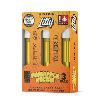 Litty AF Pineapple Nectar THC-A THC-P HD9 Cartridge 3 Pack