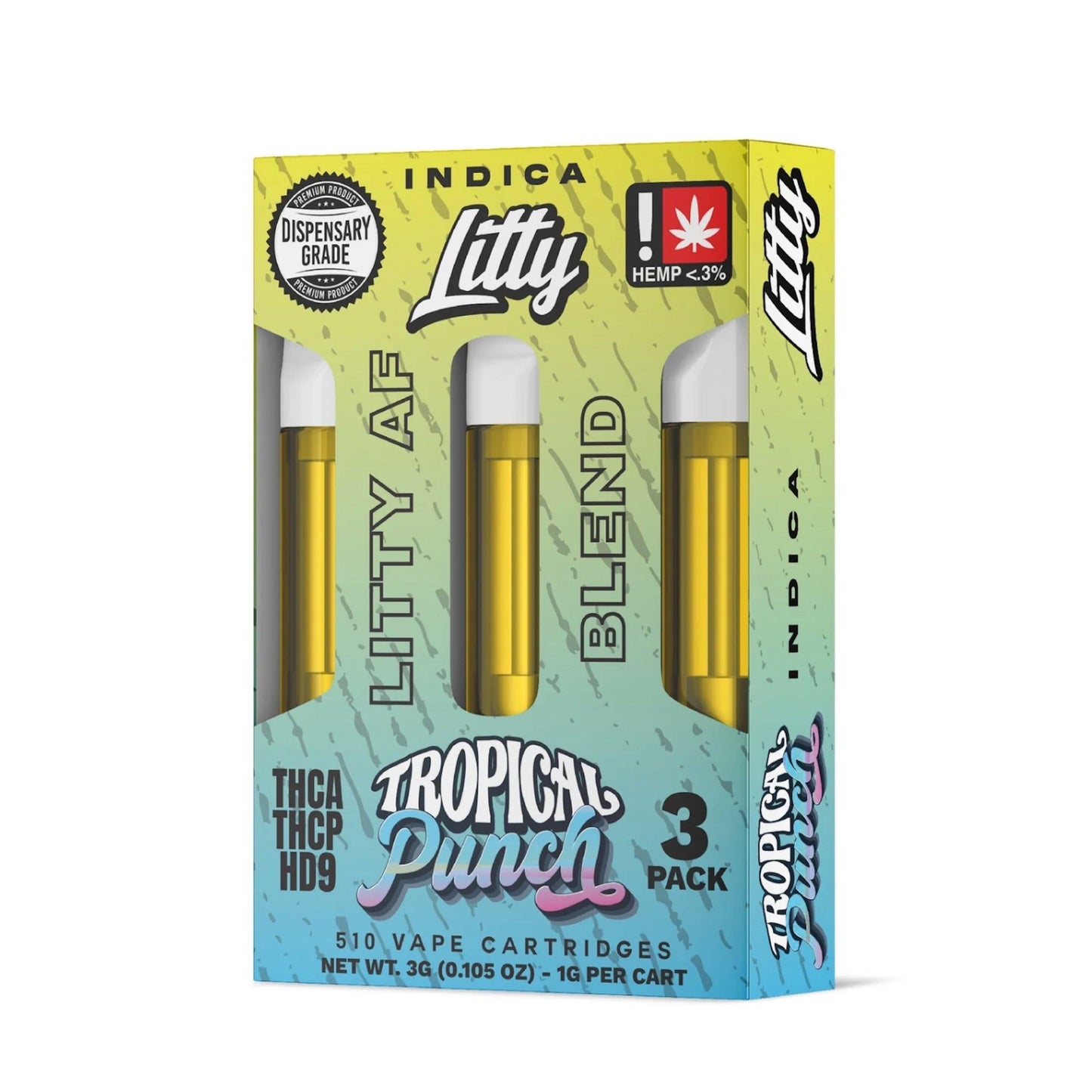Litty AF Blend Tropical Punch THC-A Cartridge 3-Pack