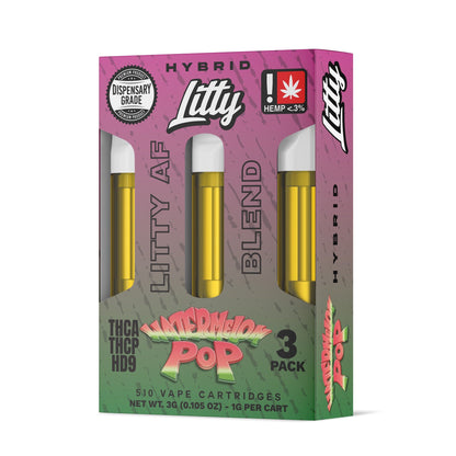 Litty AF Blend Watermelon Pop THC-A Cartridge 3 Pack
