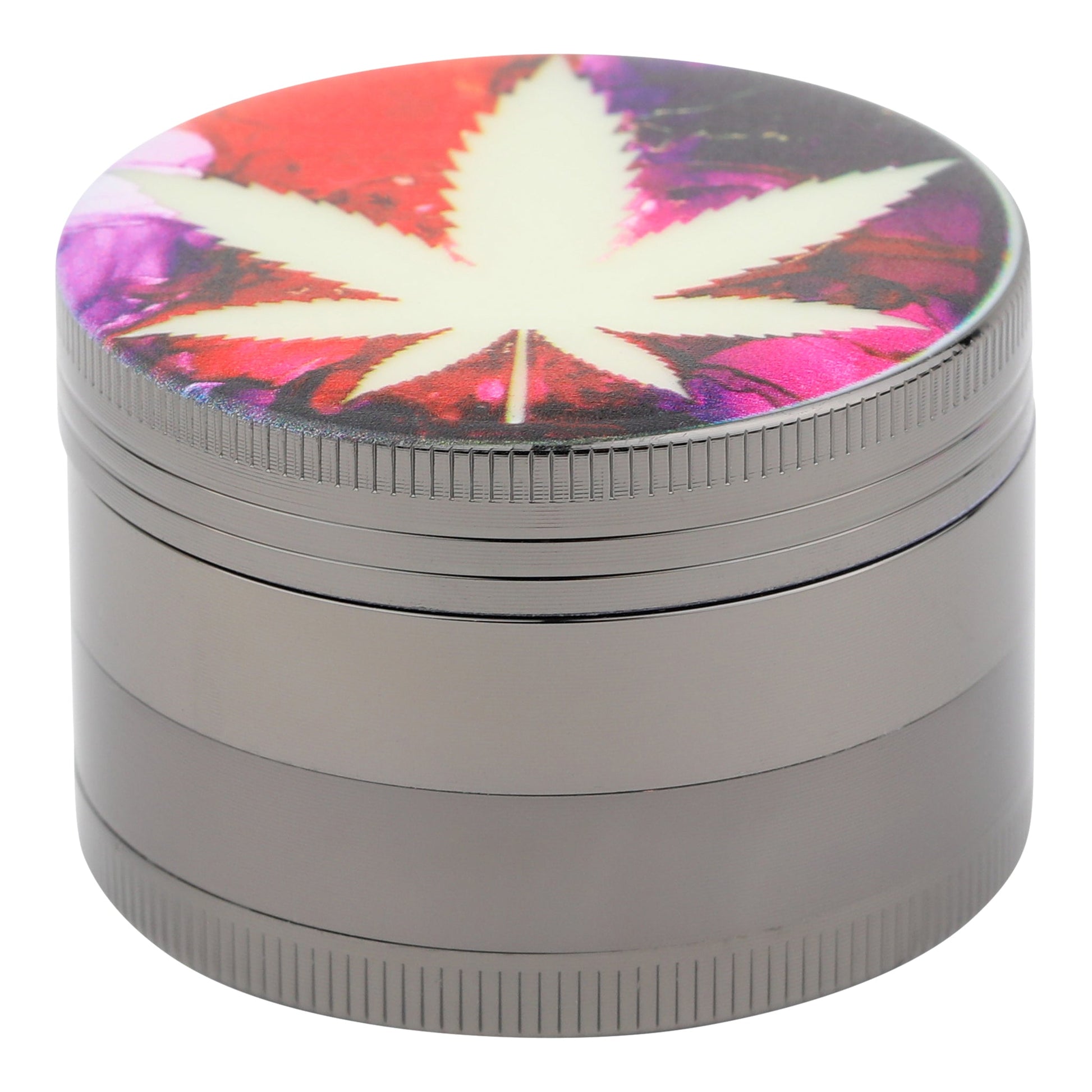 Luminous Leaf Grinder 52mm 4-Piece Metal Glow Blue Purple
