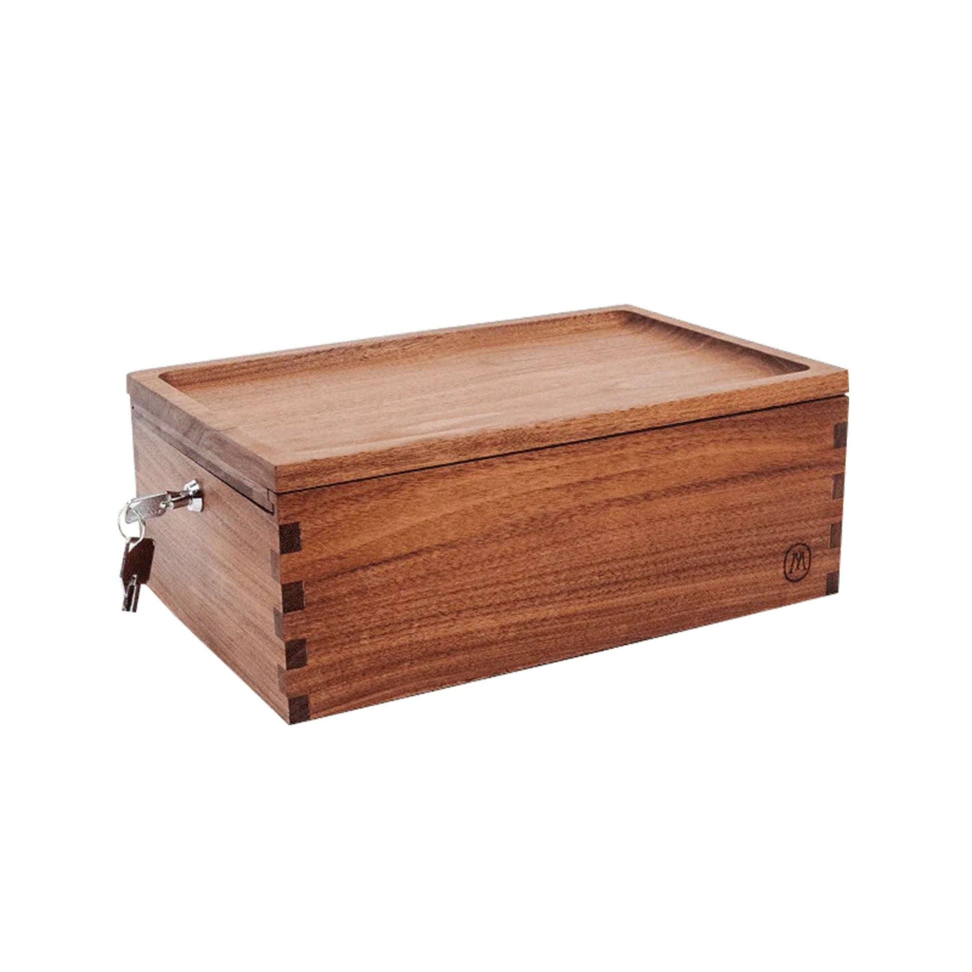 Marley Natural Lock Stash Box Black Walnut Wood