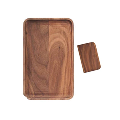 Marley Natural Black Walnut Wood Rolling Tray 9in