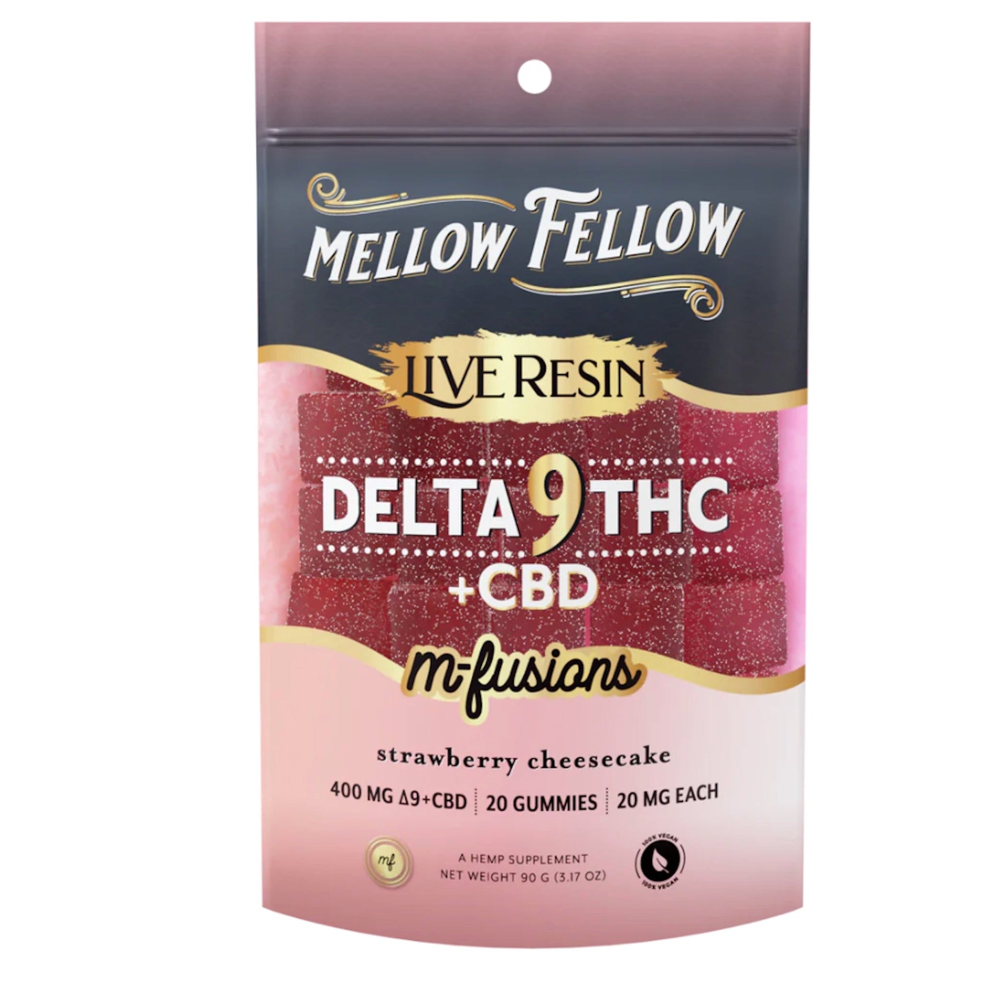 Mellow Fellow Delta 9 + CBD Strawberry Cheesecake Gummies 400mg
