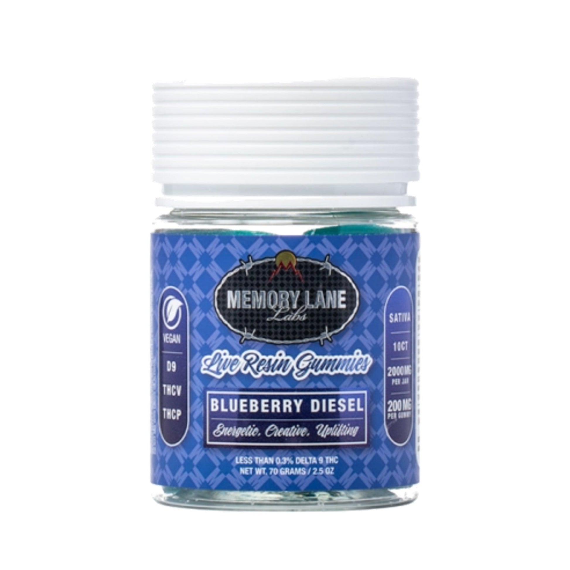 Memory Lane Live Resin Delta 9 THC-P CBN Gummies 2000mg 10ct
