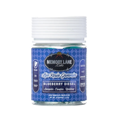 Memory Lane Live Resin Delta 9 THC-P CBN Gummies 2000mg 10ct