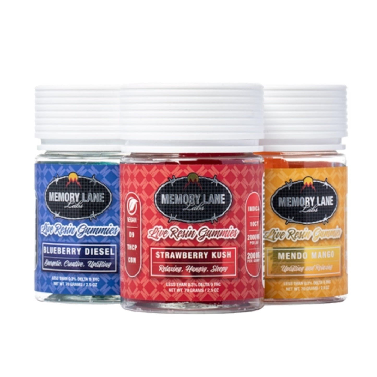 Memory Lane Live Resin Delta 9 THC-P CBN Gummies 2000mg
