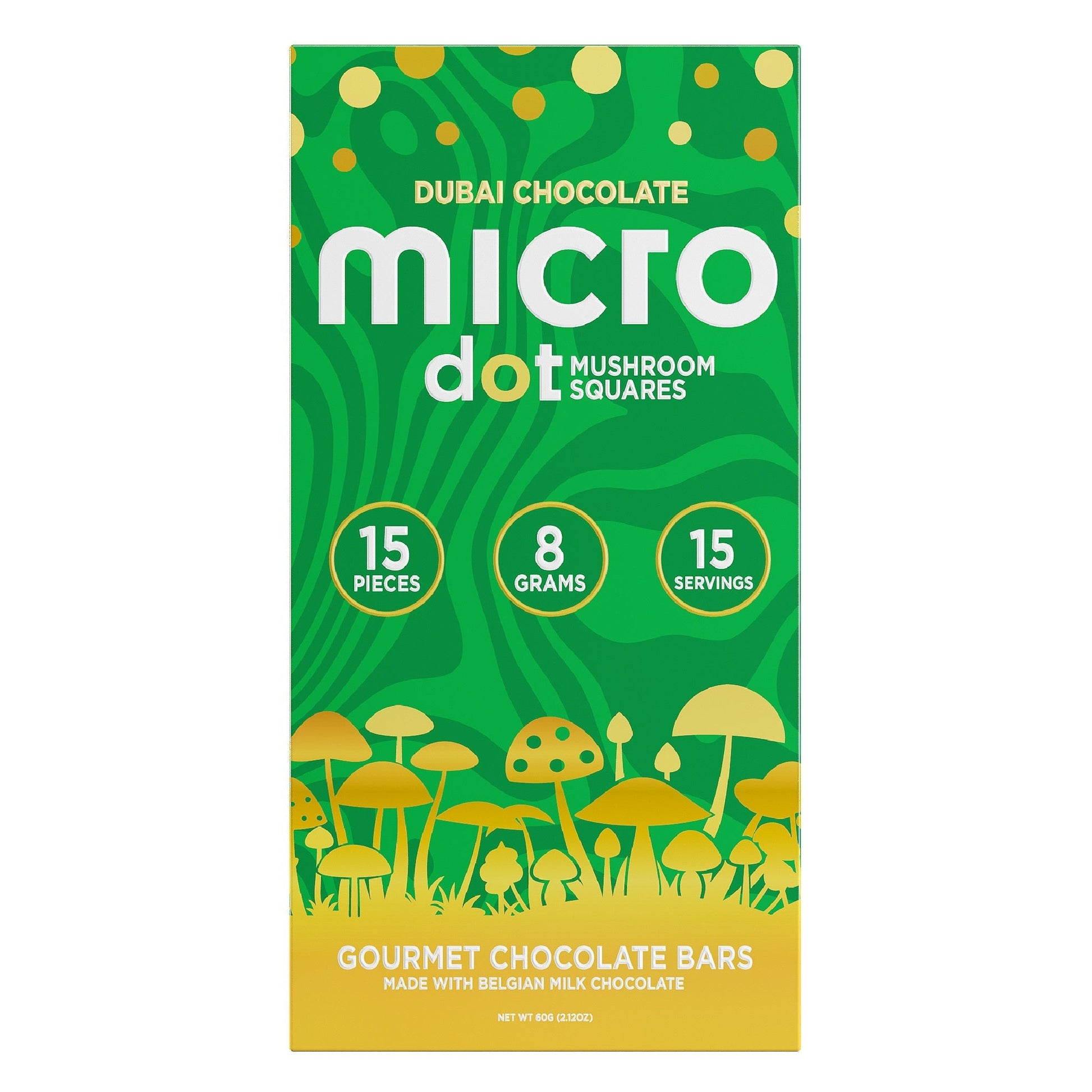 Micro Dot Mushroom Squares Gourmet Chocolate Bar 8g